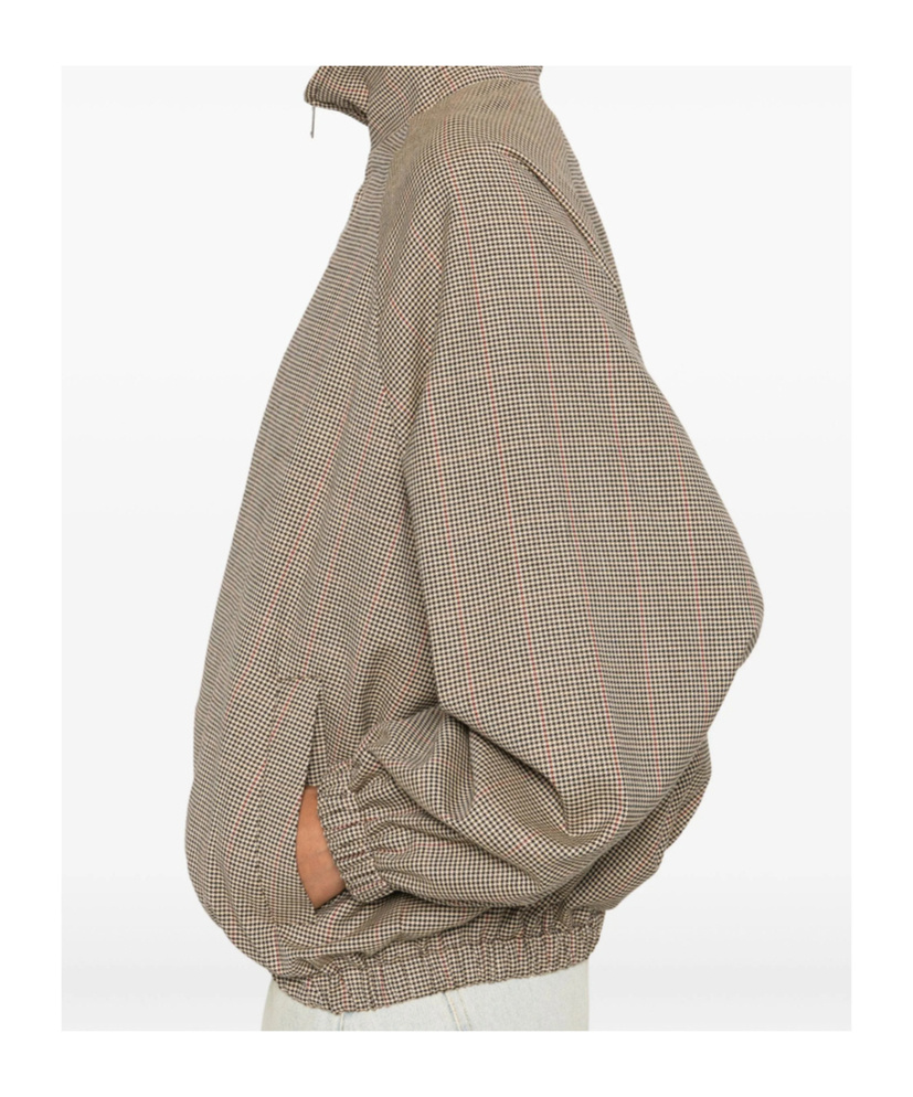 The Frankie Shop Houndstooth Bomber Jacket In Neutral
