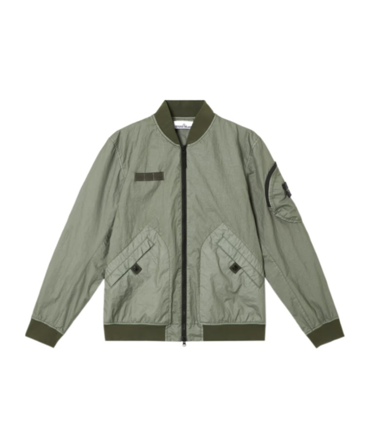 Stone Island 3l Tc Membrane Bomber Jacket In Green