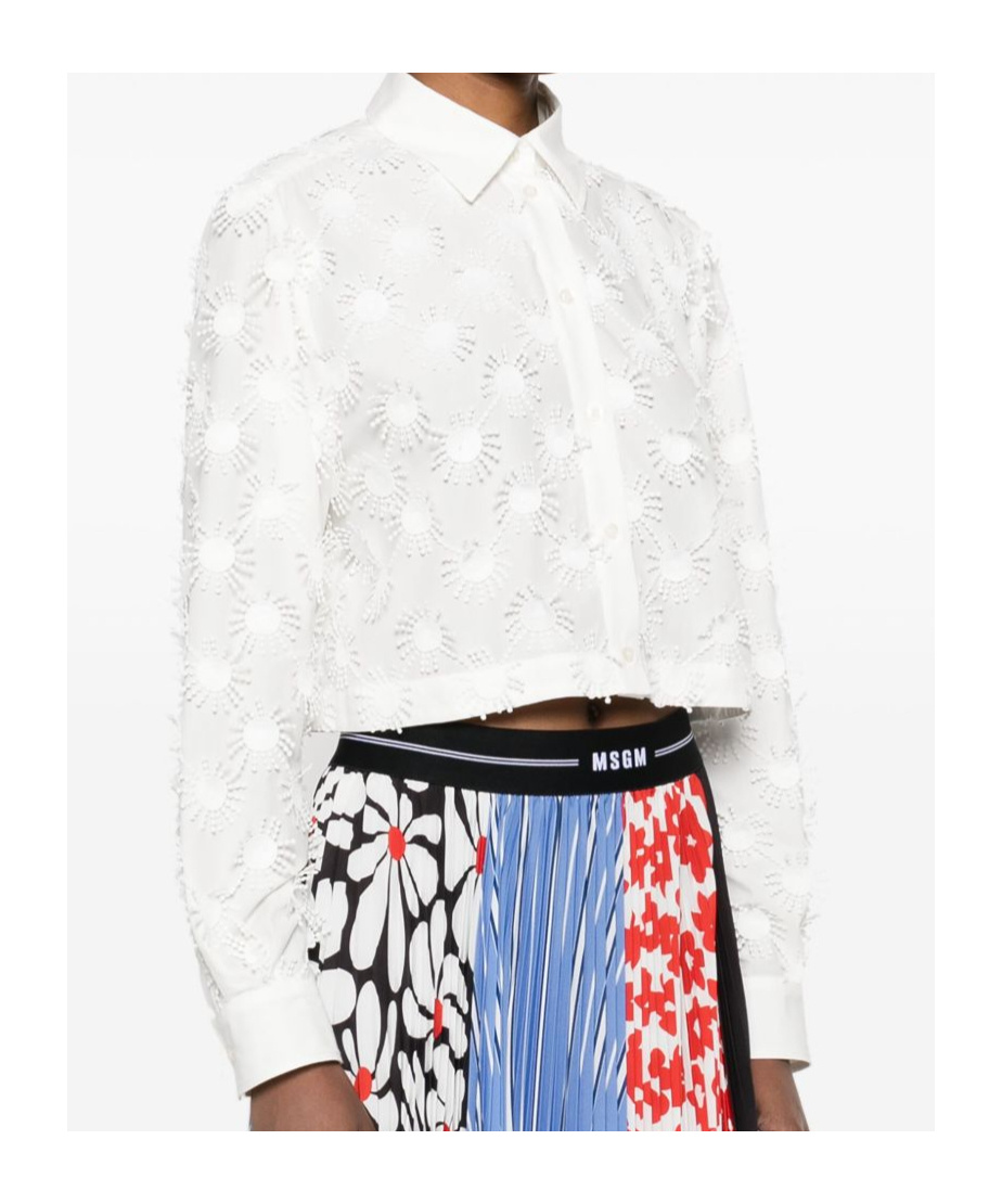 Msgm Long-sleeved Shirt In White
