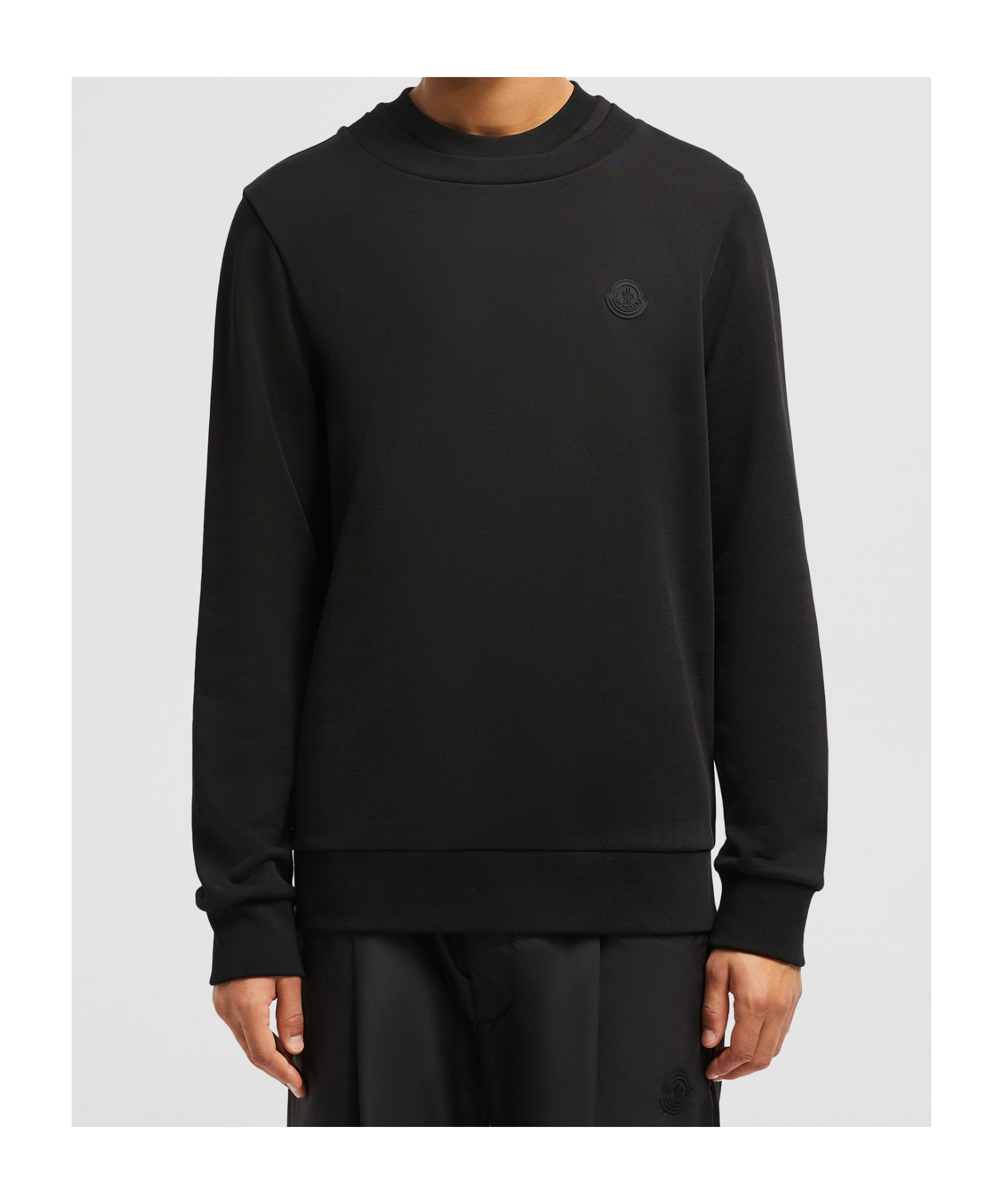 Moncler Long-sleeved Sweater In Black