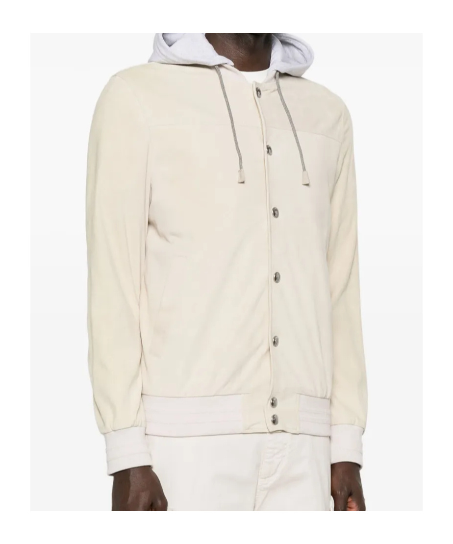 Eleventy Automatic Button Hooded Bomber Jacket
