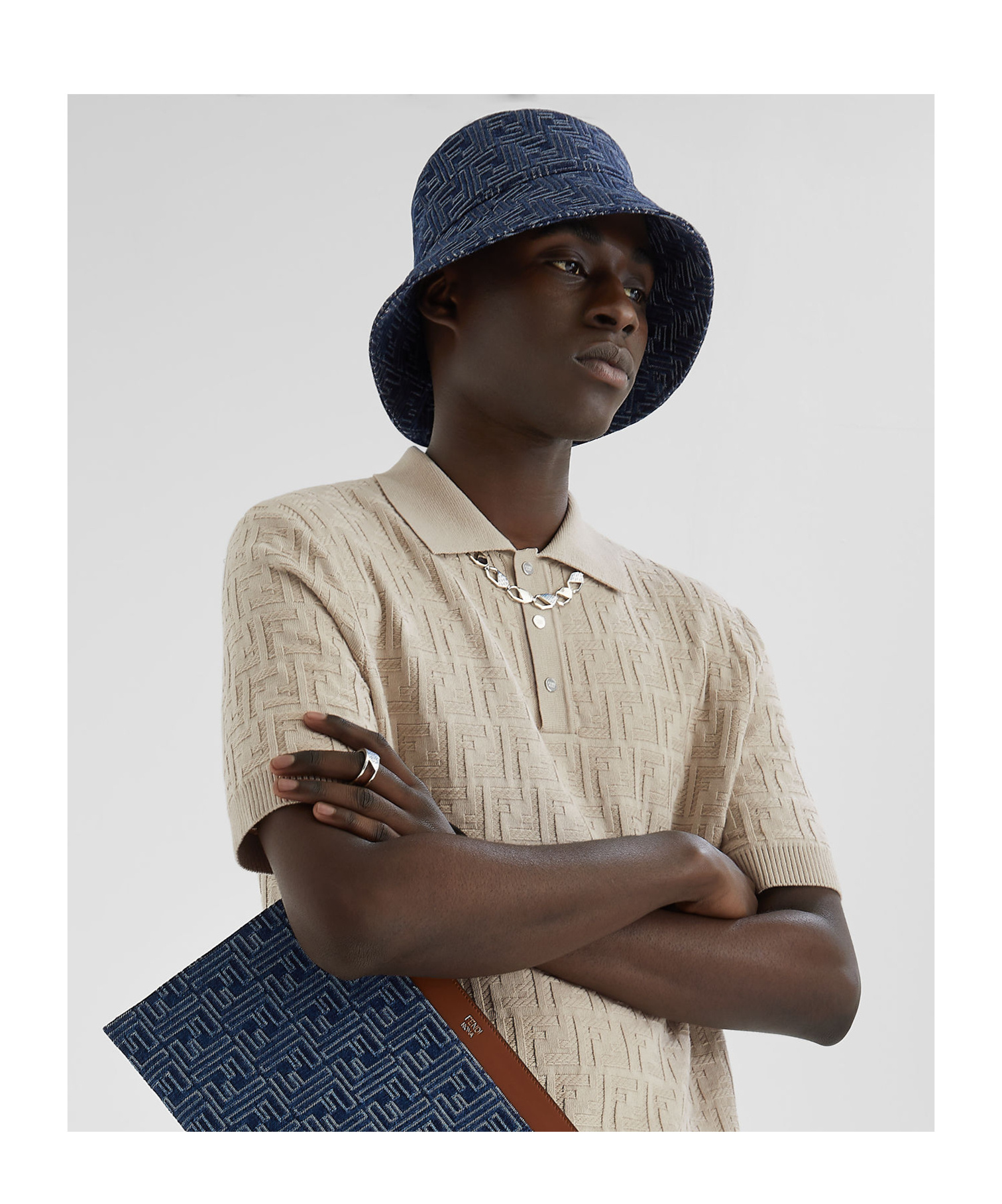 Fendi Bucket Hat In Blue Ff Denim Men | ModeSens