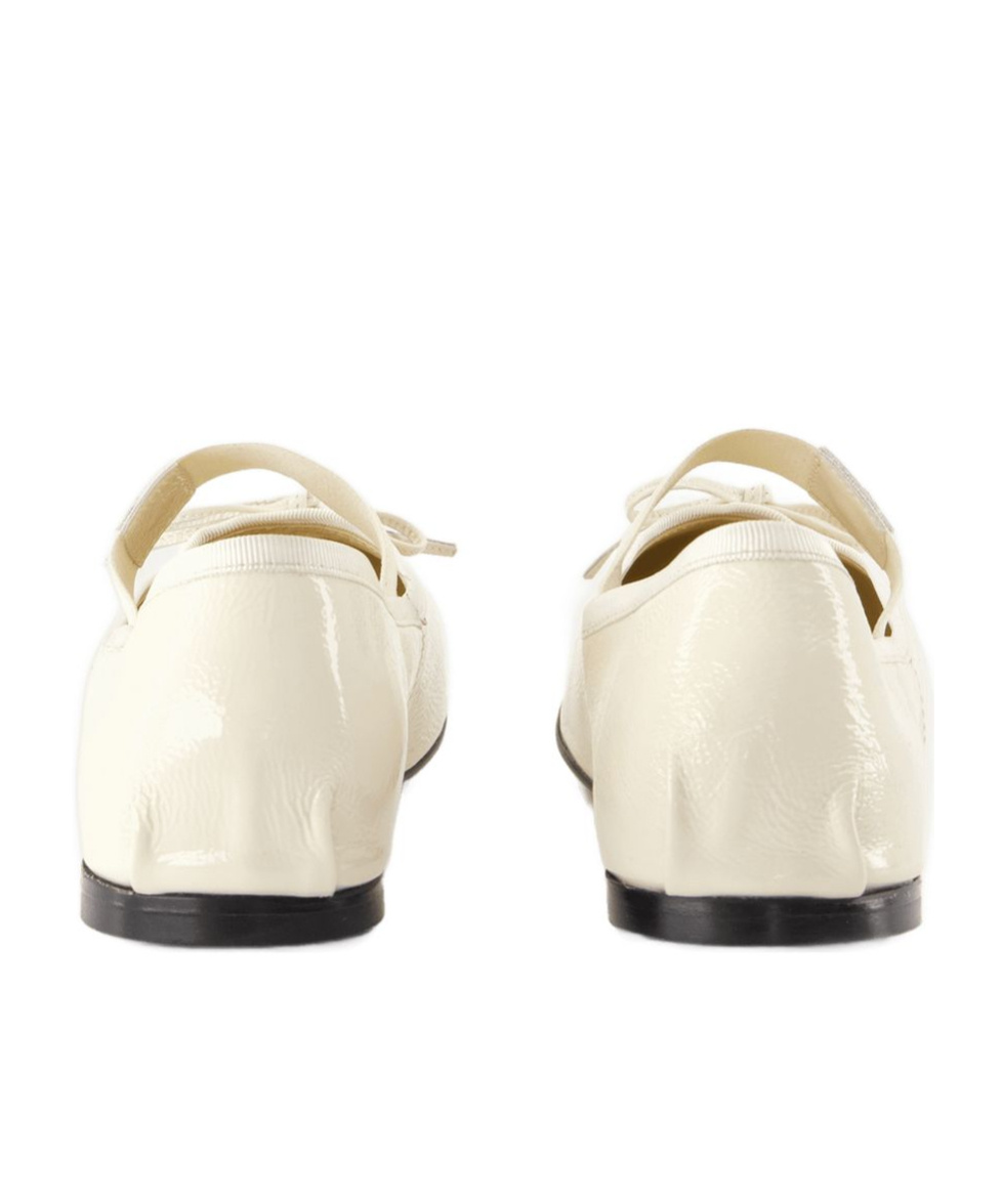 Shop Anine Bing Round Toe Flats In White
