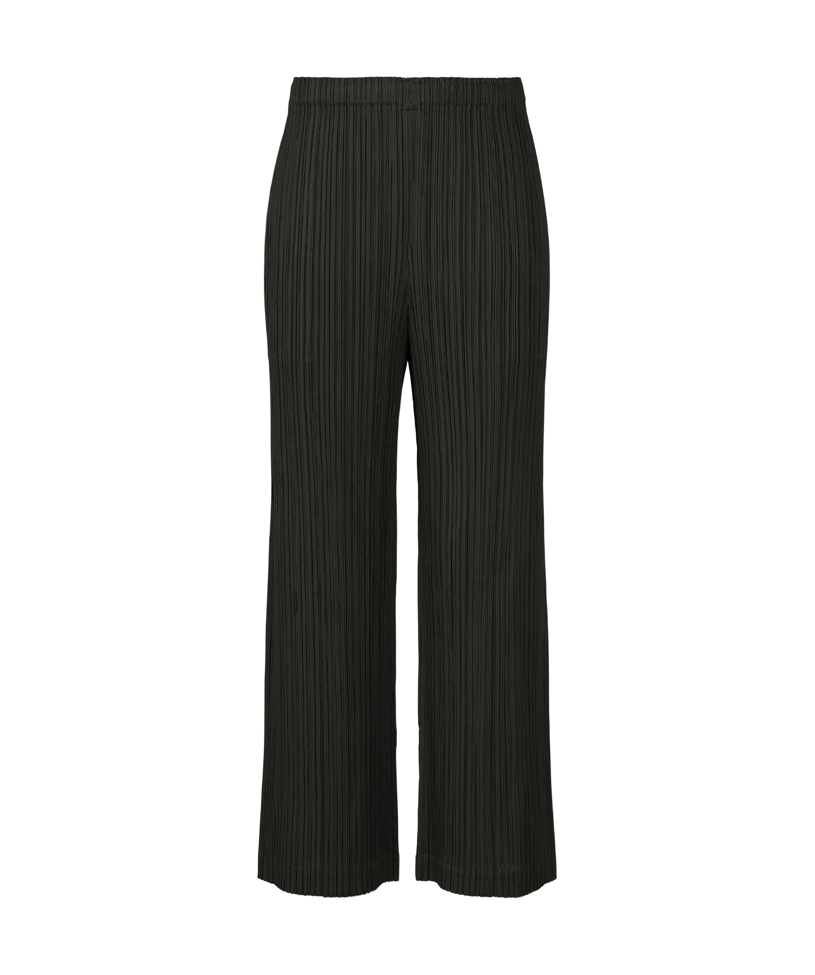 Issey Miyake Pleated Cropped Trousers In Black