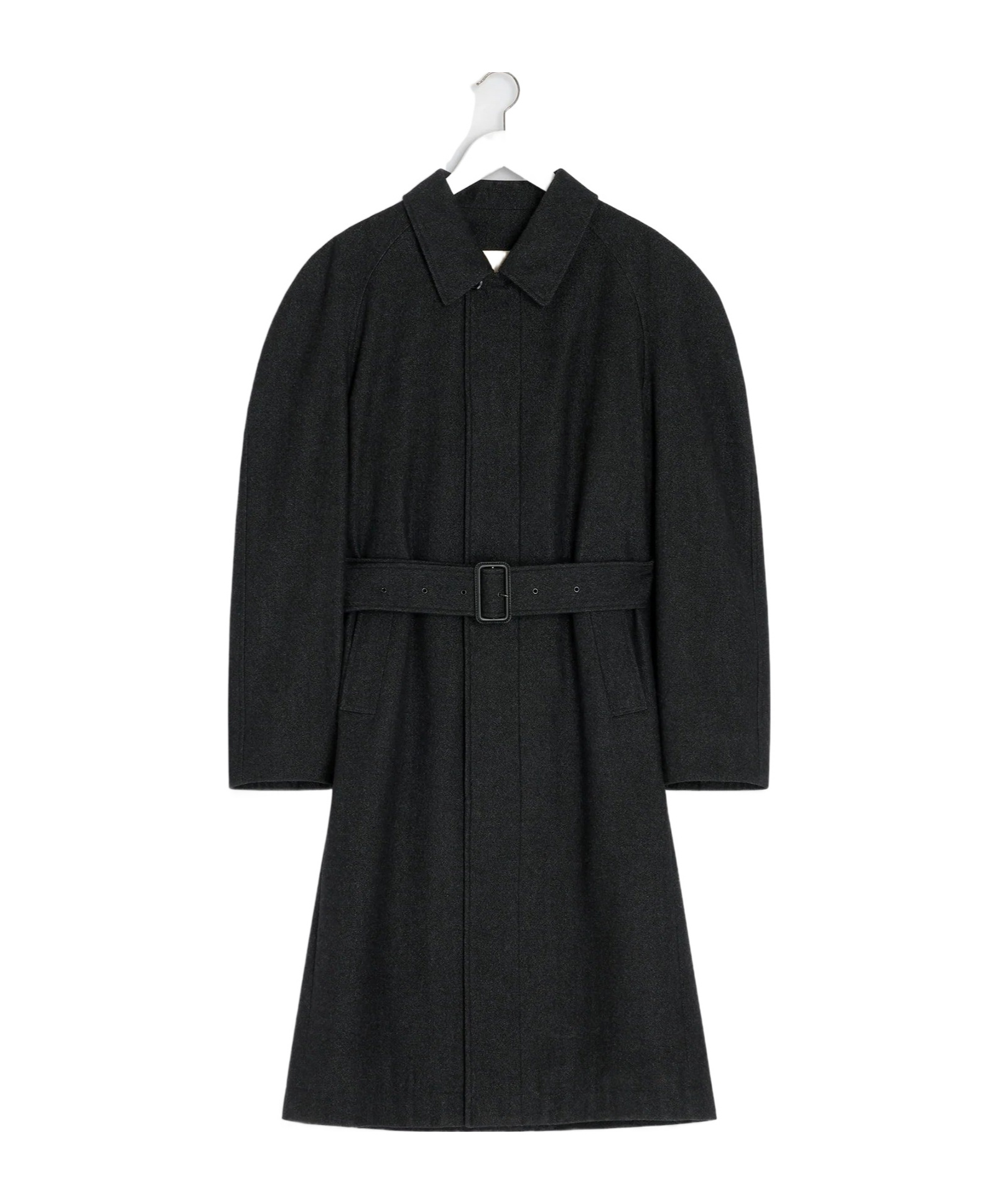 Lemaire Raglan-sleeve Belted Coat In Black