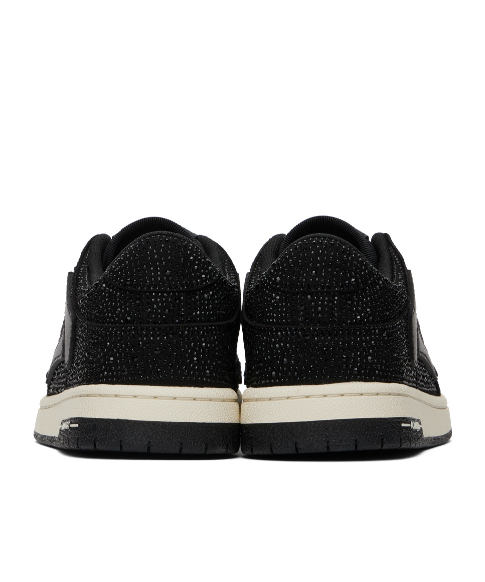 Amiri Two-tone Leather Skel Sneakers With Textured Finish In Black