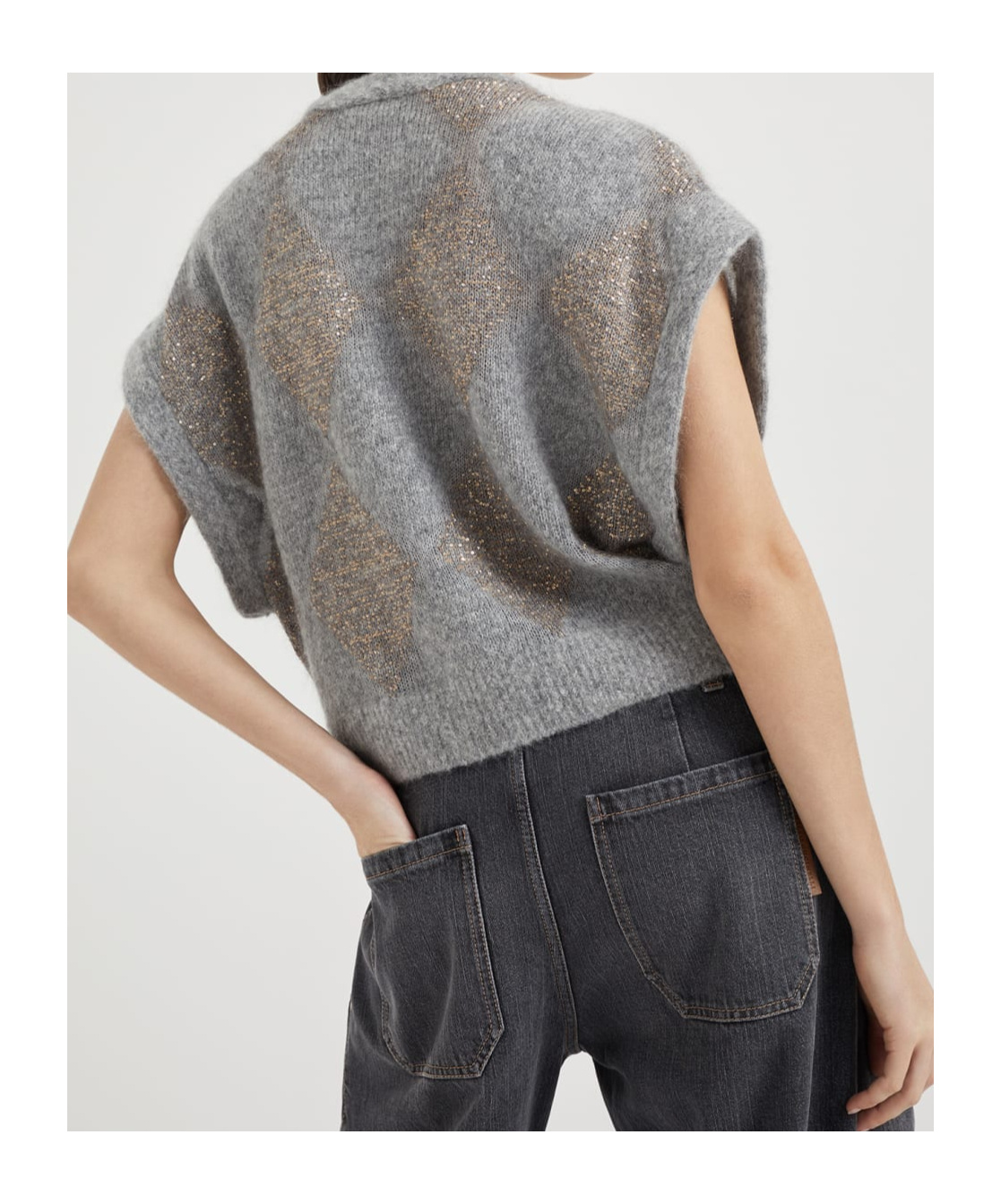Shop Brunello Cucinelli Sequin-embellished Cardigan In Gray