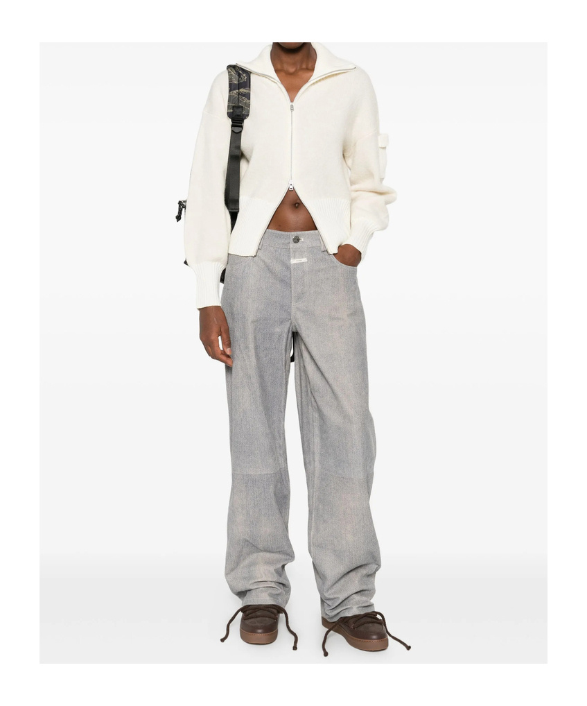 Closed Denim Straight Trousers In Gray