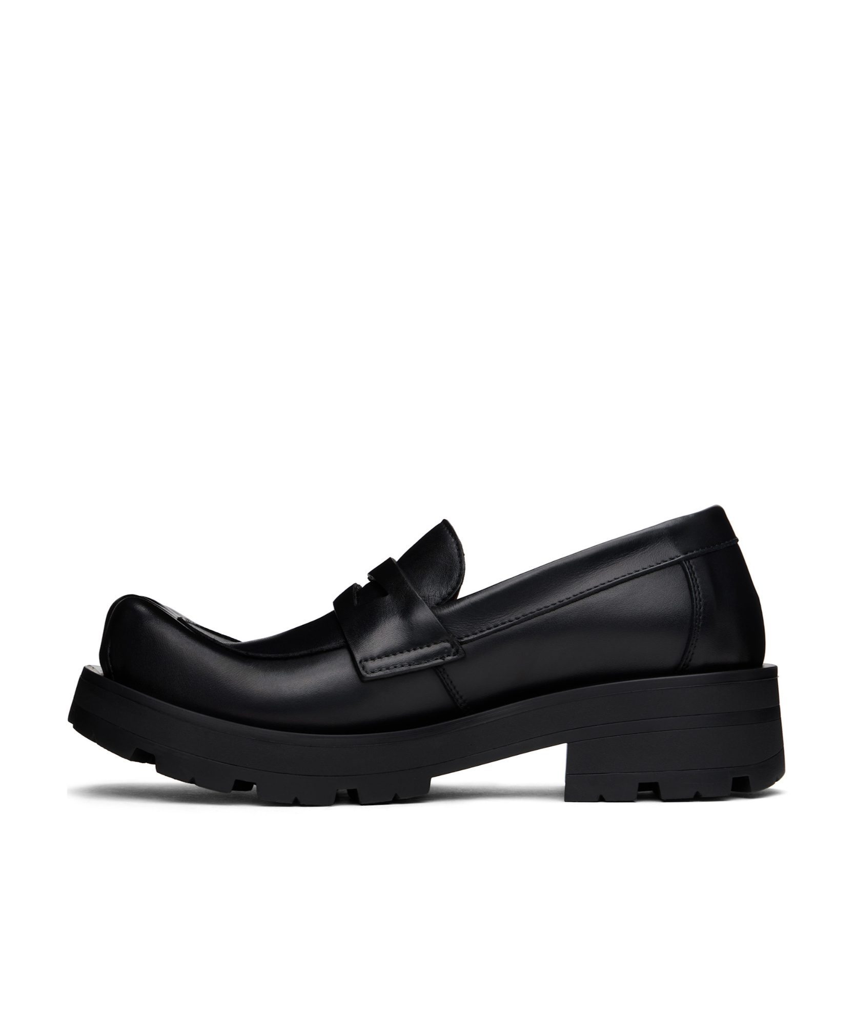 Charles Jeffrrey Loverboy Square Head Loafer Shoes In Black