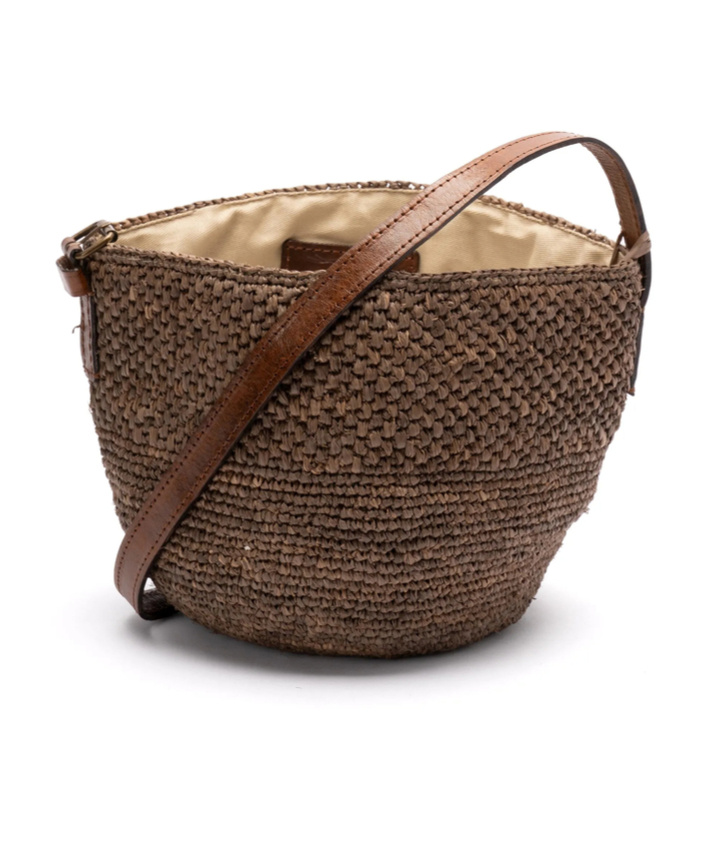 Ibeliv Woven Basket Bag In Brown