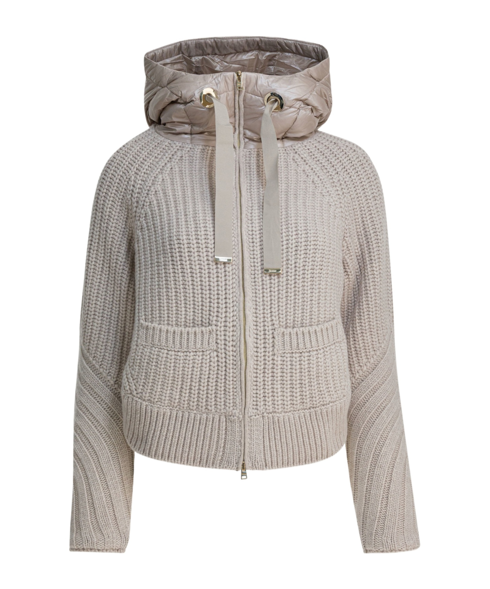 Herno Ultralight Wool And Nylon Down Jacket Jackets And Coats Beige In Gray