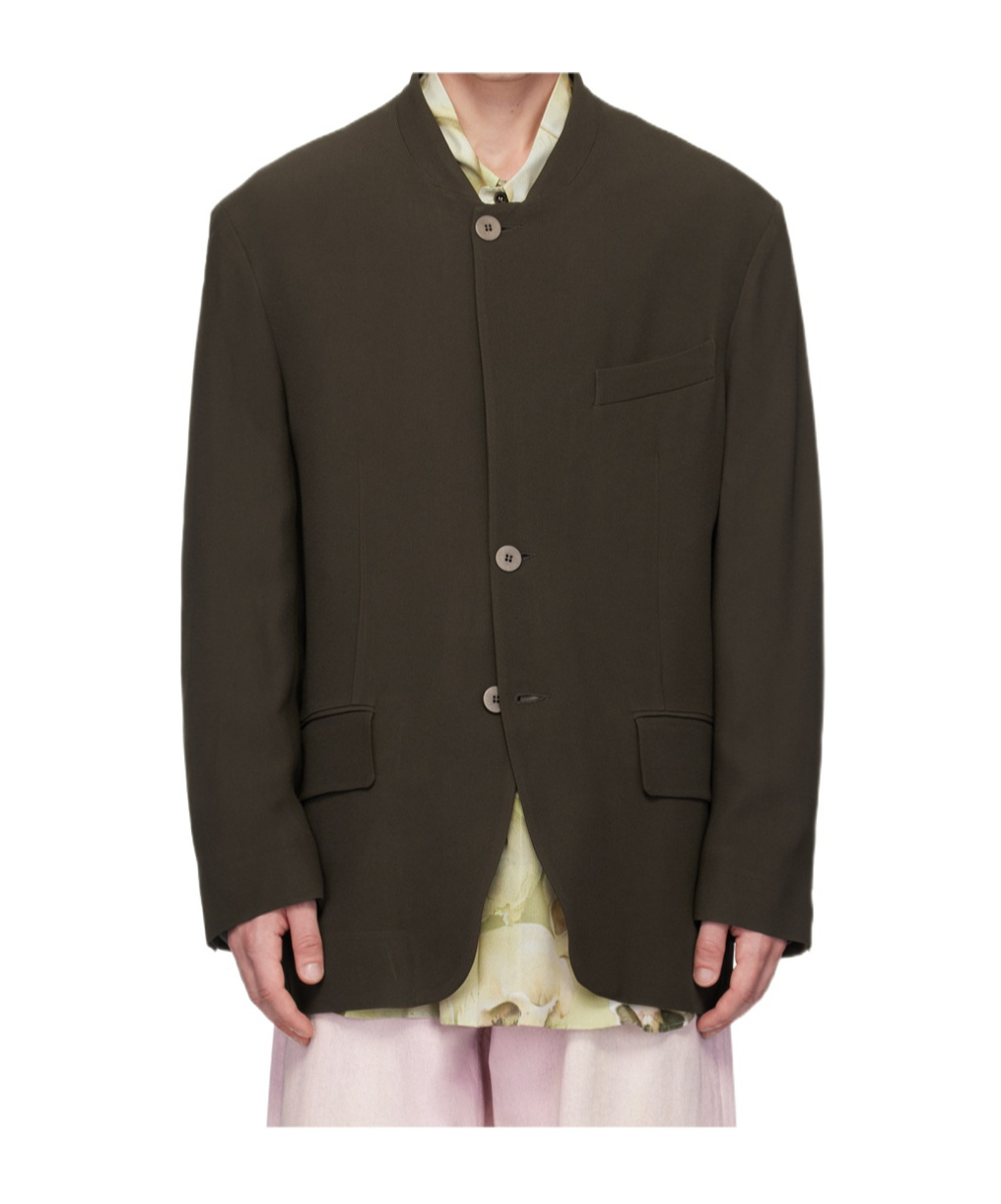 Magliano Stand-neck Suit Coat In Black