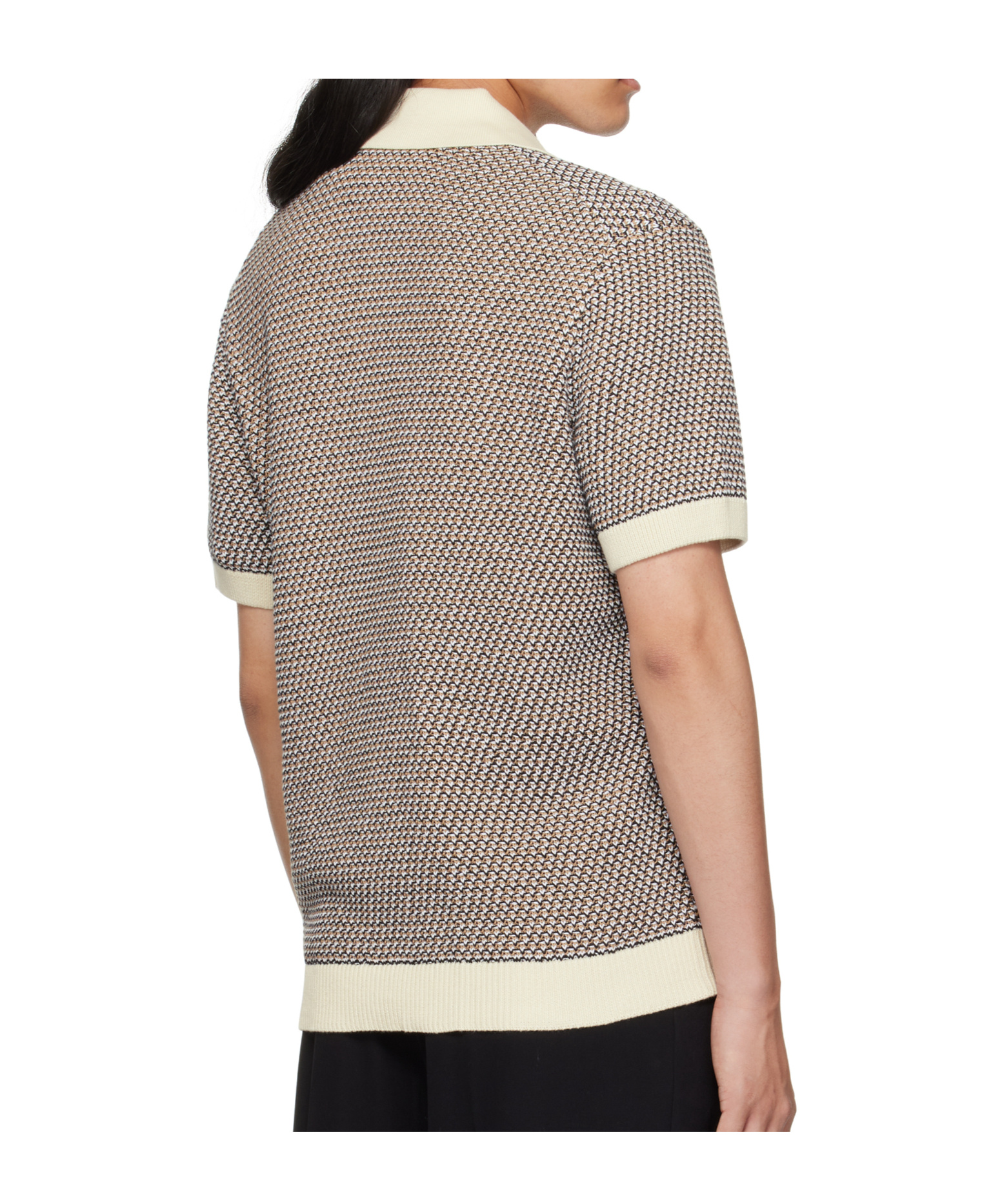 Hugo Boss C-iconico Knit Button Polo Shirt Open White In Gray