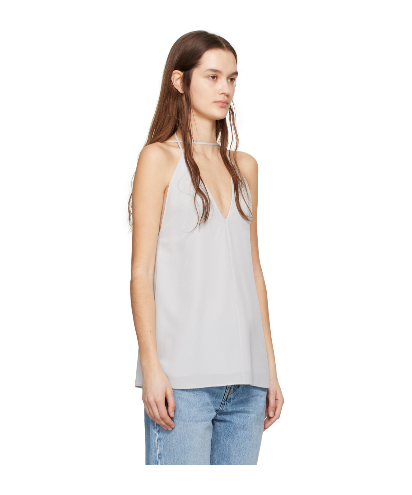 Totême Toteme Double-halter Silk Top Women In White