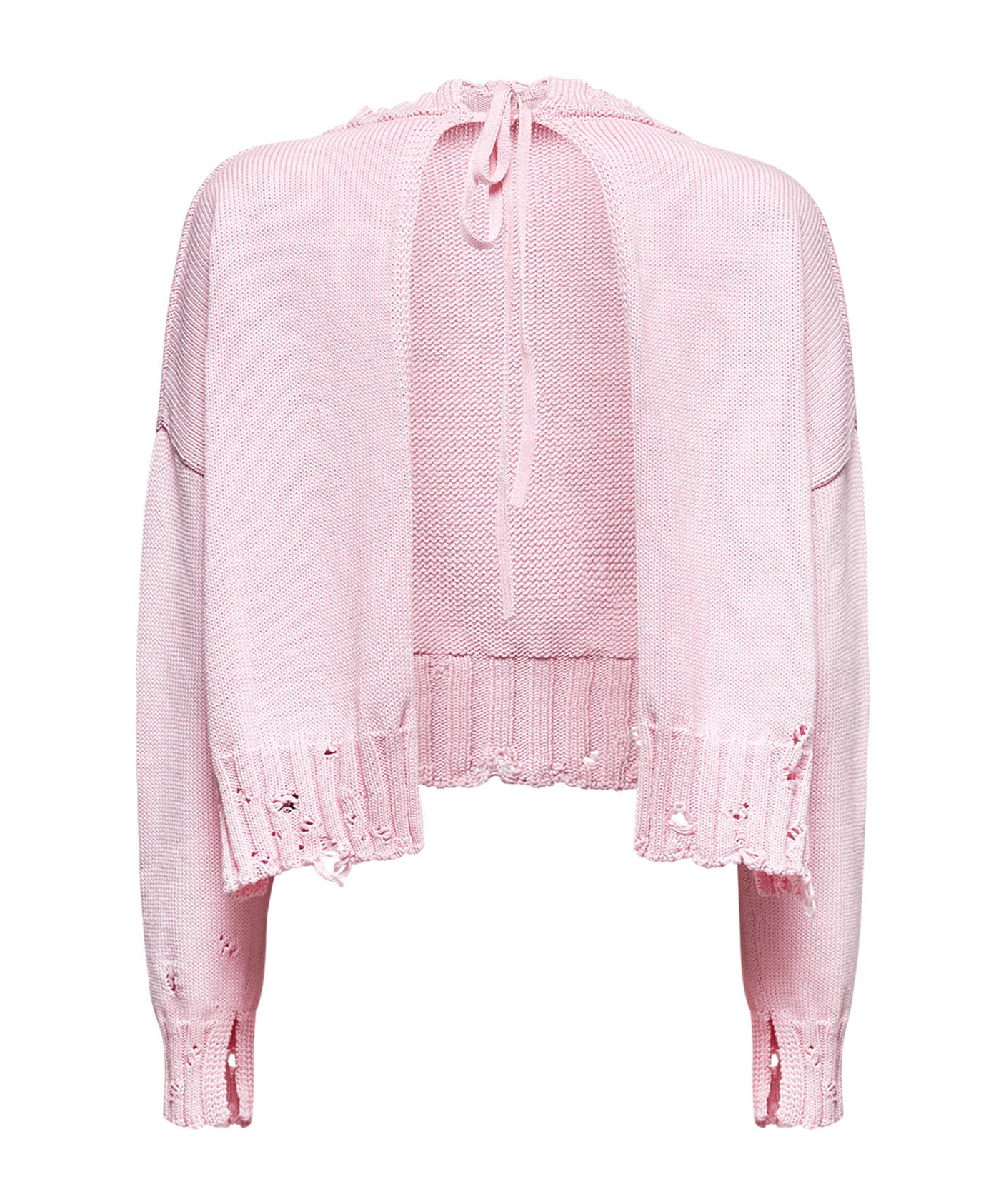 Marni Dishevelled Cotton Sweater In Pink