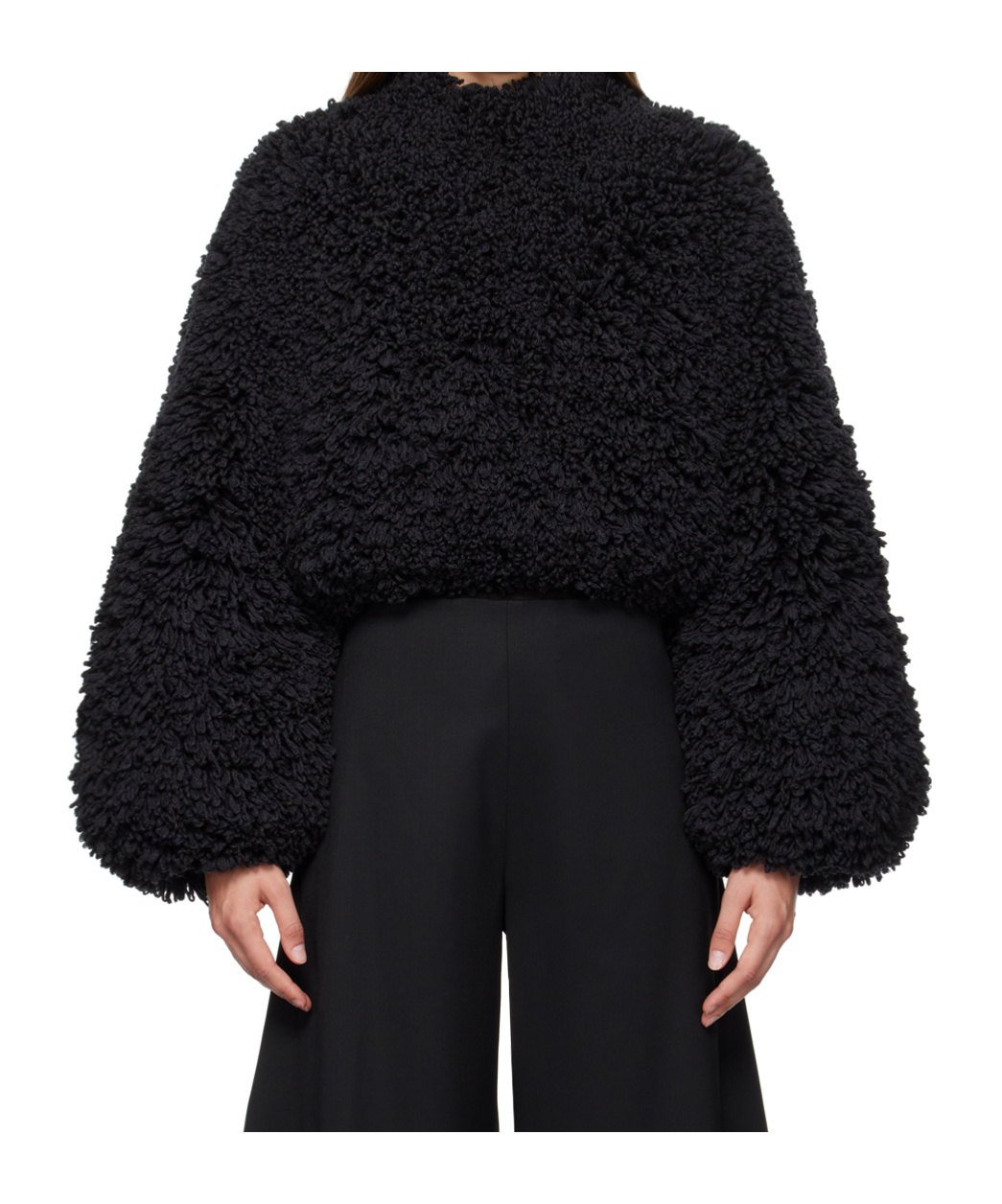 Alaïa Short Long-sleeved Casual Coat In Black