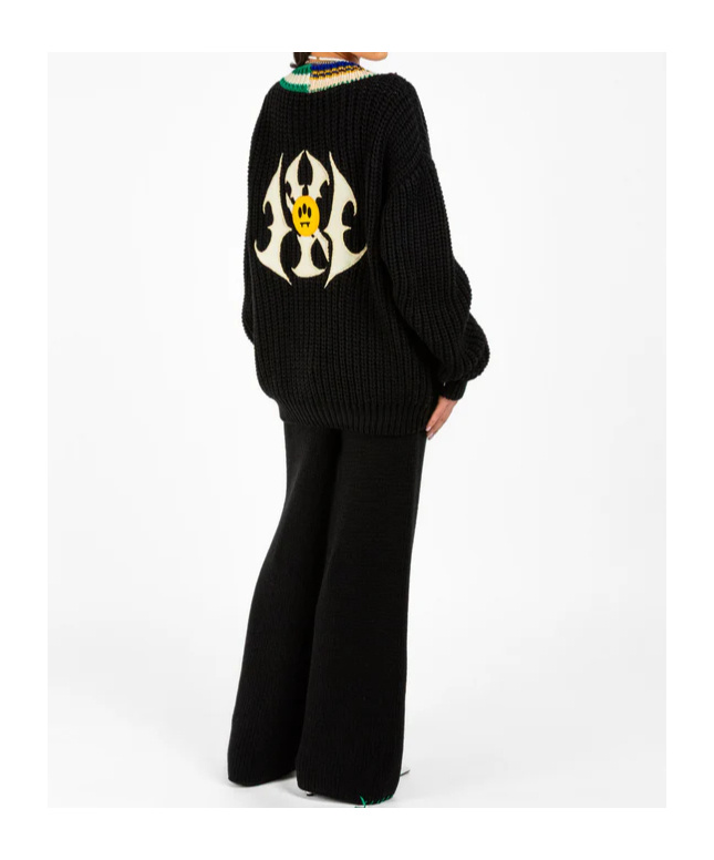 Barrow V-neck Knitted Sweater In Black