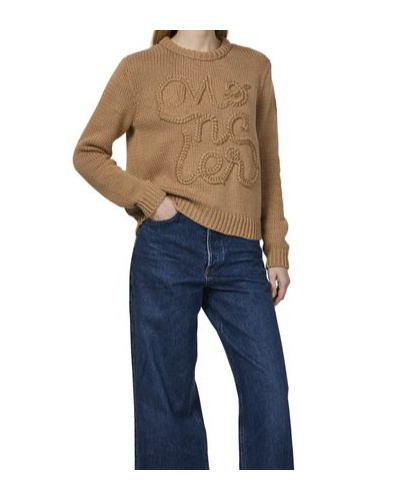 Moncler Logo-embroidered Cotton Sweatshirt In Camel
