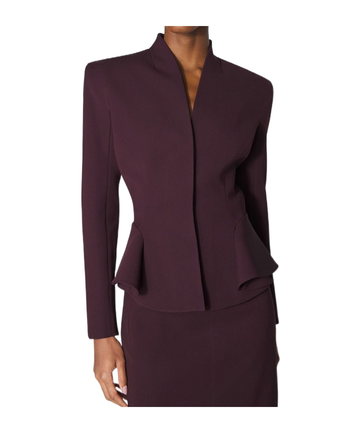 Mugler Tailored Wool Jacket Structured Shoulders In Purple