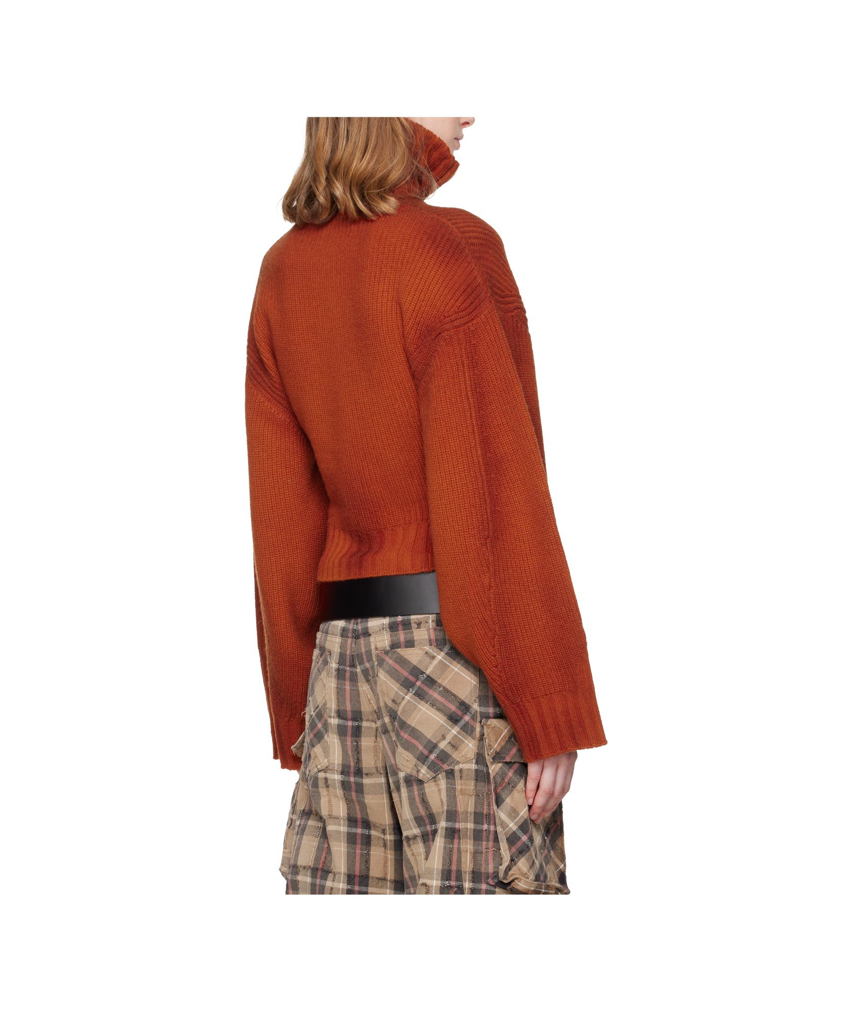 Attico Ribbed Wool And Cashmere Blend Knit Cardigan In Red