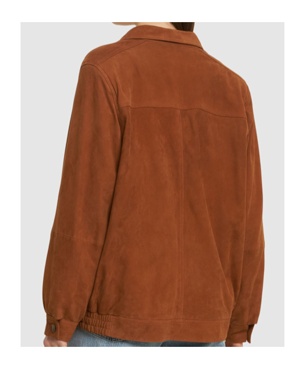 Shop Blazé Milano Long-sleeved Leather Jacket
