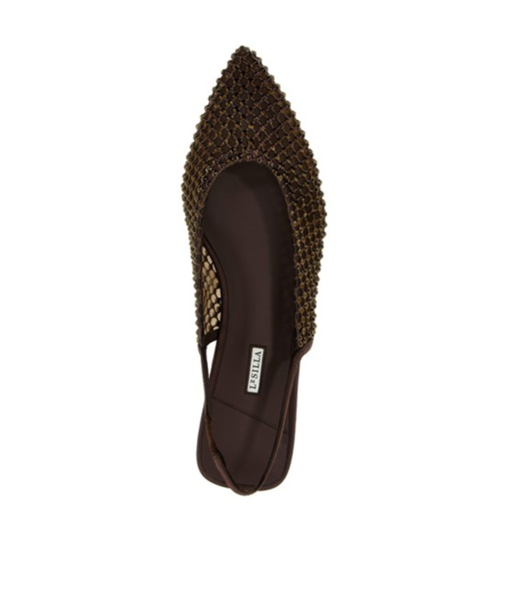 Le Silla Brown Slingback Ballet Flats In Black