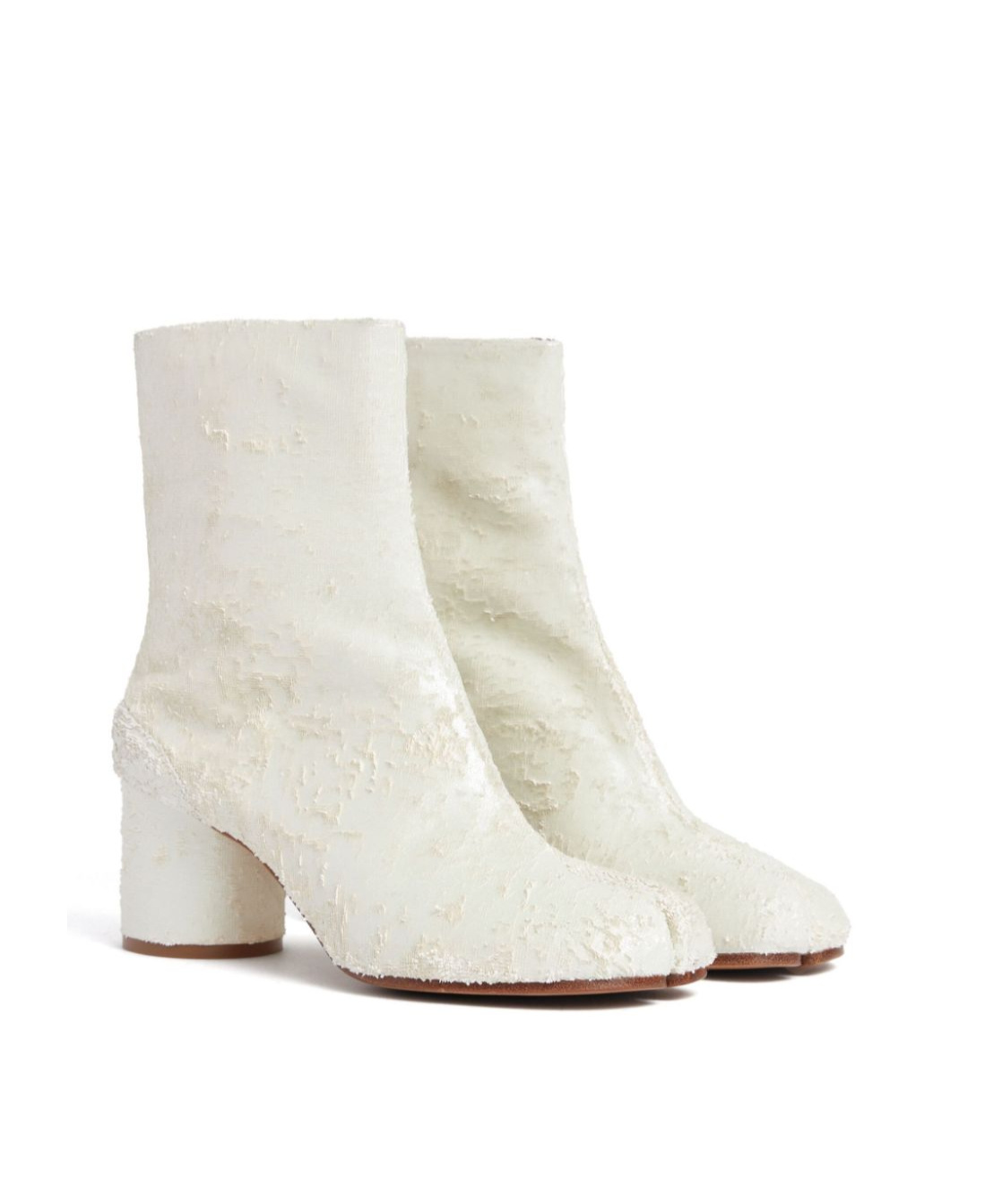Shop Maison Margiela 60mm Tabi Ankle Boots In White