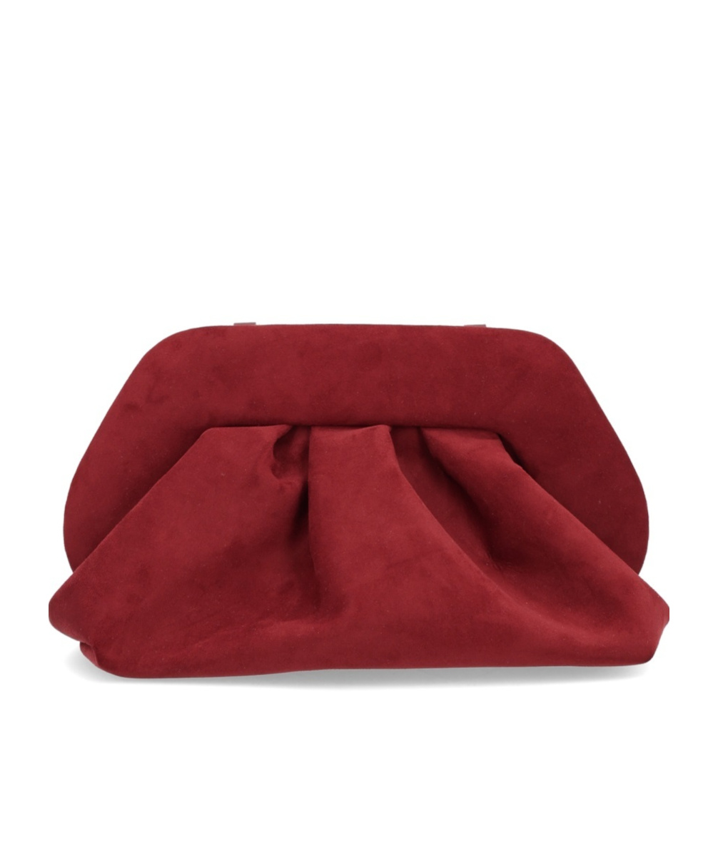 Themoirè Pleated Clutch Bag In Red