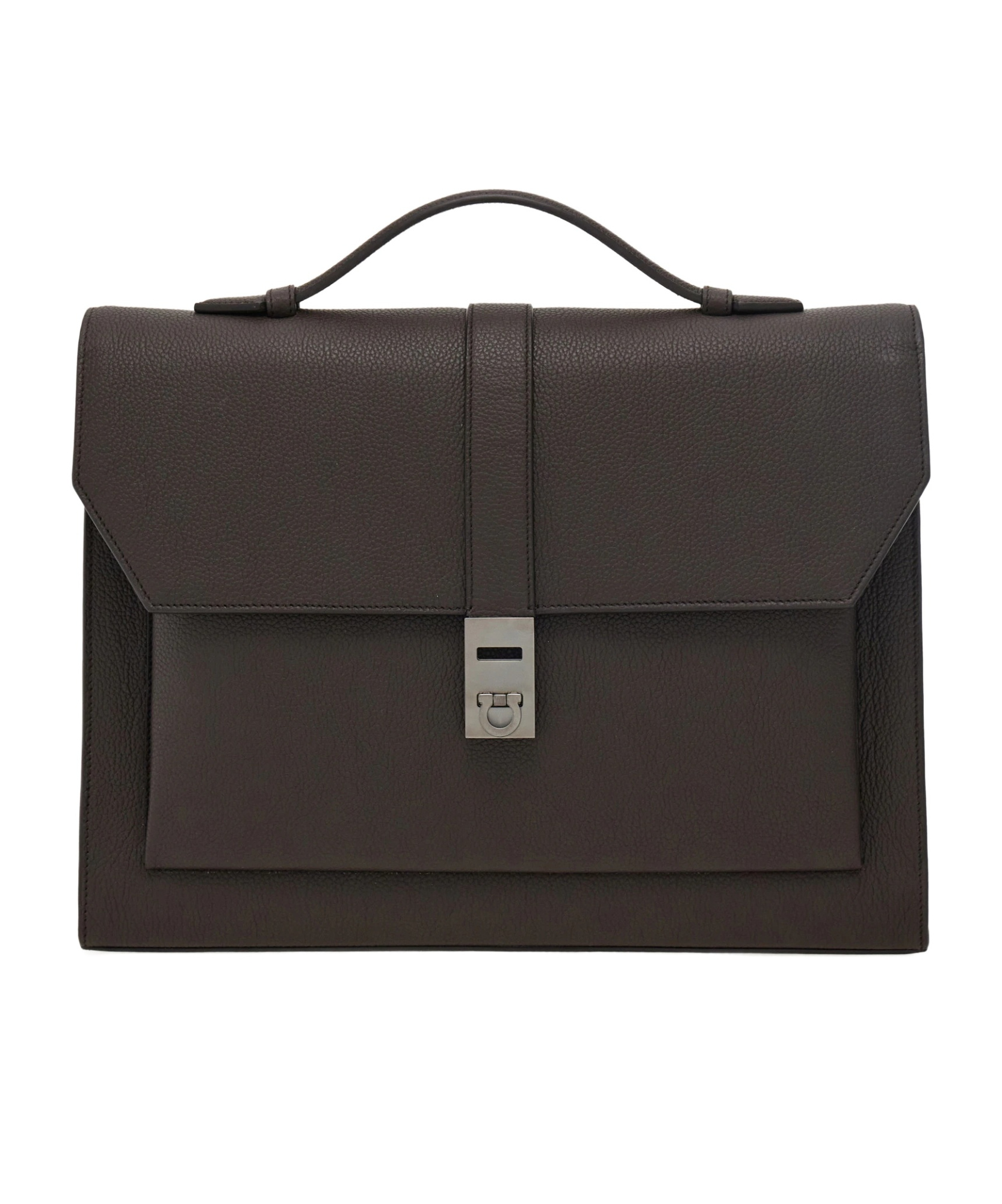 Ferragamo Hug Briefcase In Brown