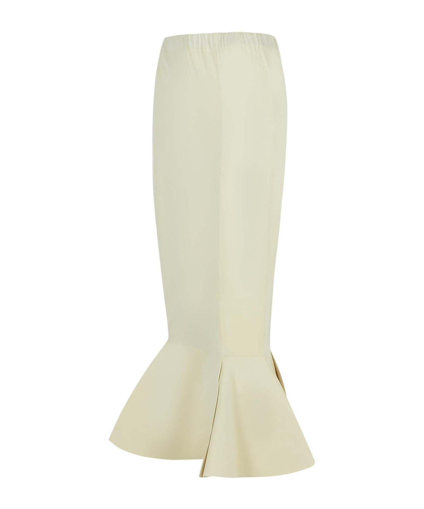 Marni Cotton Skirt With Elastic Waistband And Flared Hem In Neutral