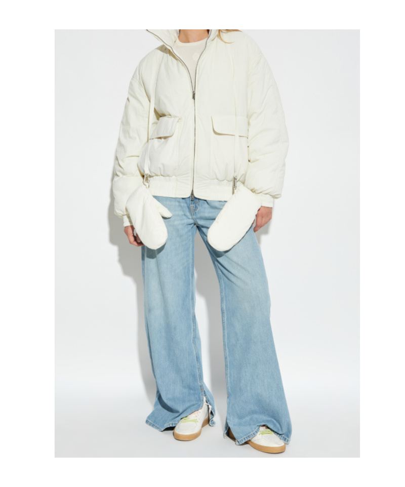 Golden Goose Flap-pockets Puffer Jacket In White