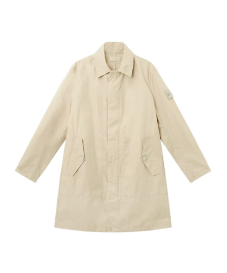 Stone Island Trench Coat With Natural Weather Barrier In Nude