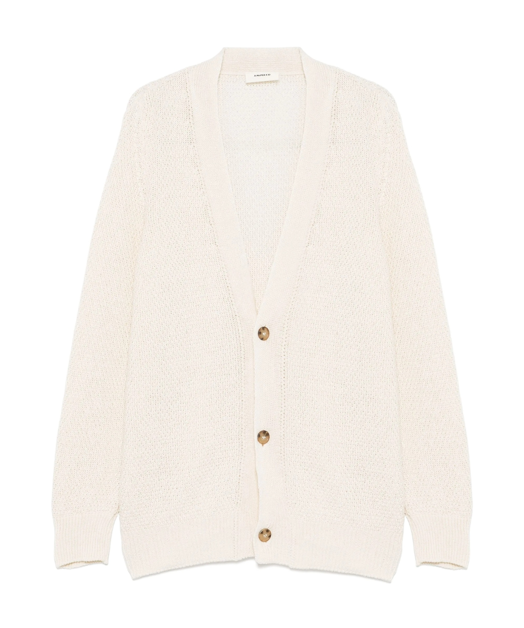 A Paper Kid Long-sleeved Knitted Cardigan In White