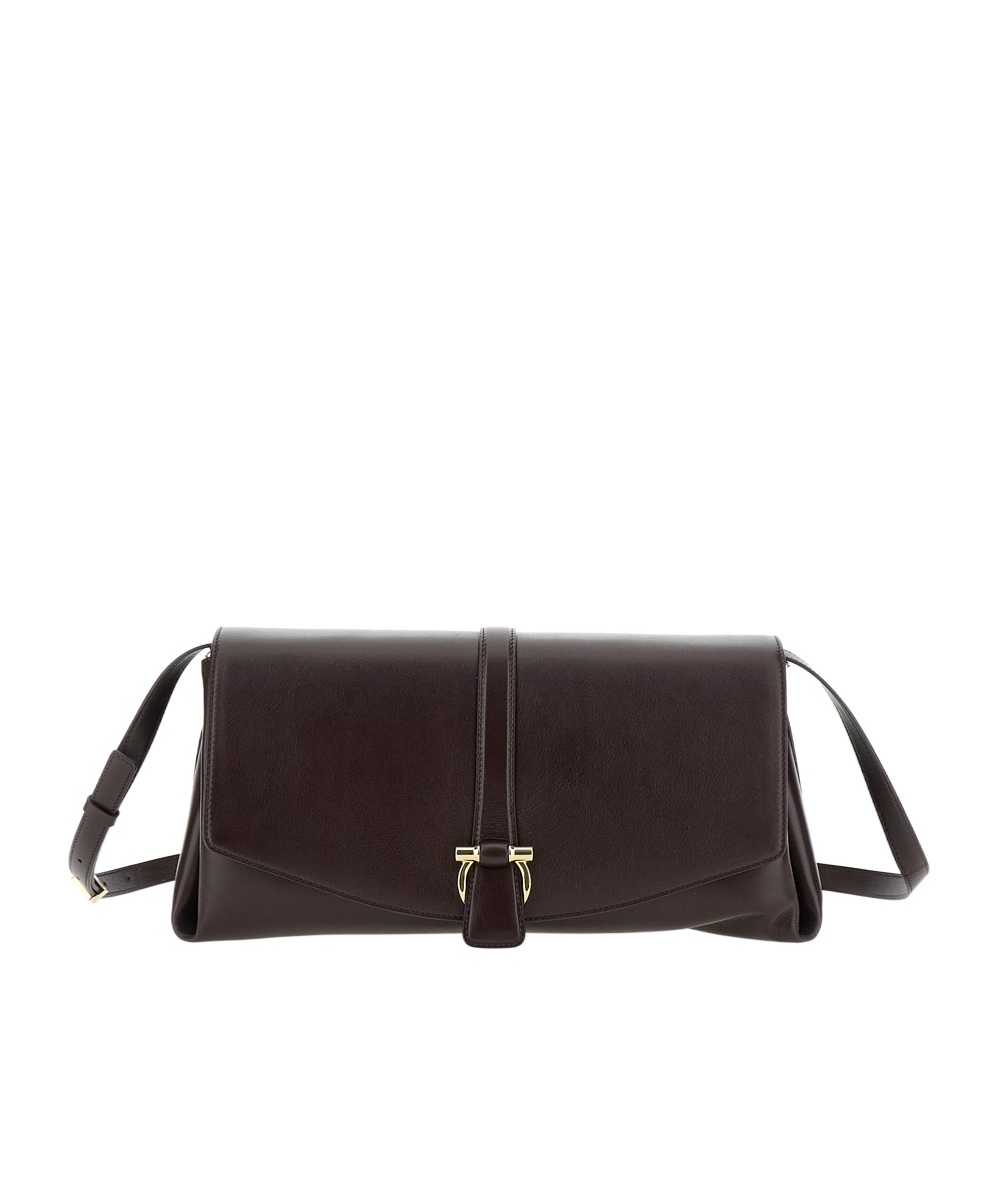 Shop Ferragamo Logo Buckle Shoulder Bag In Black