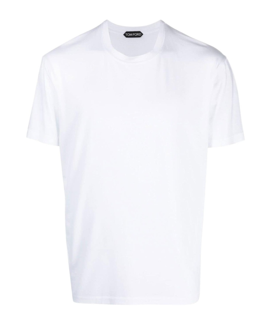 Tom Ford Placed Rib Slim-fit Lyocell And Cotton-blend T-shirt In White