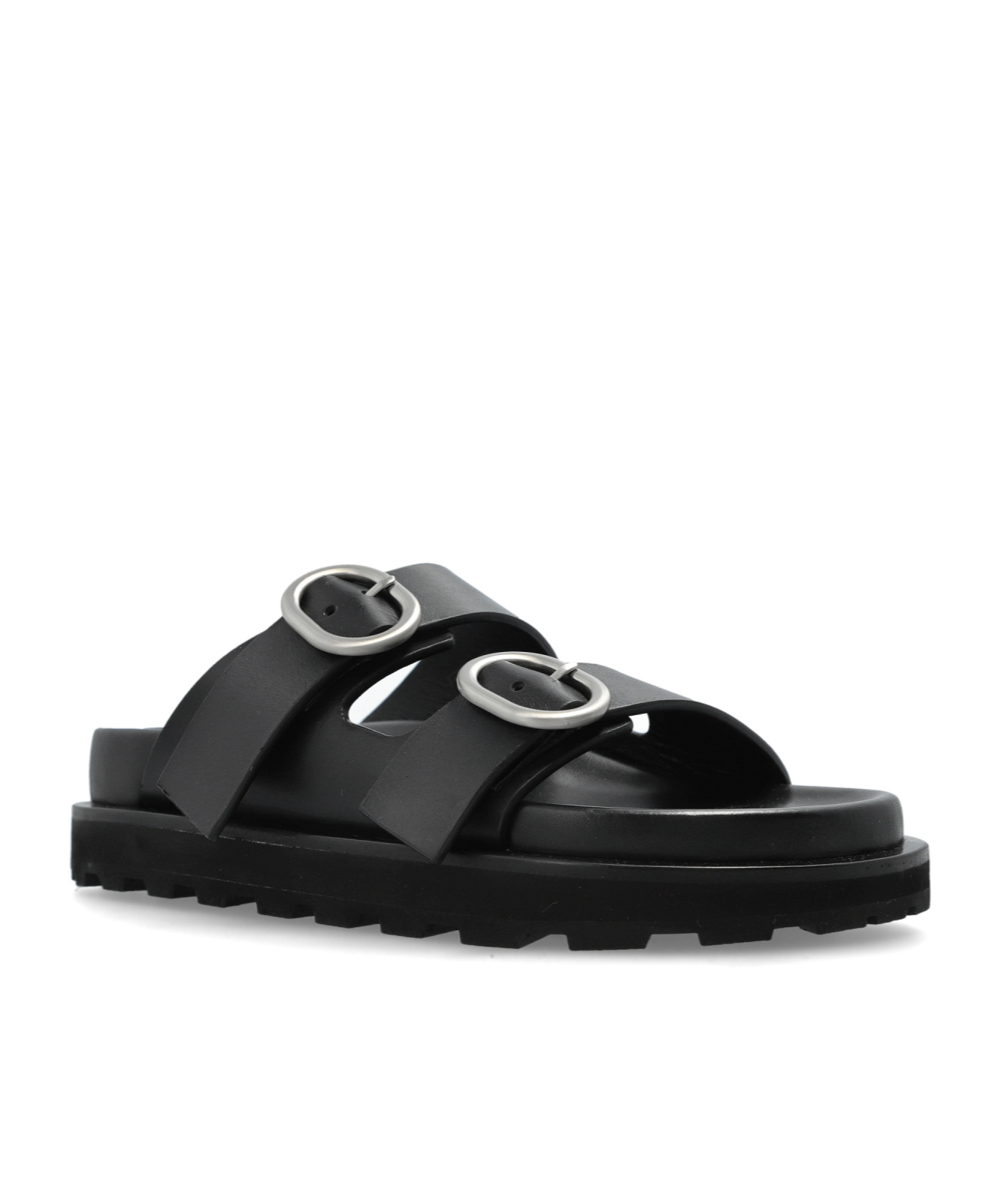 Shop Jil Sander Leather Sandals In Black