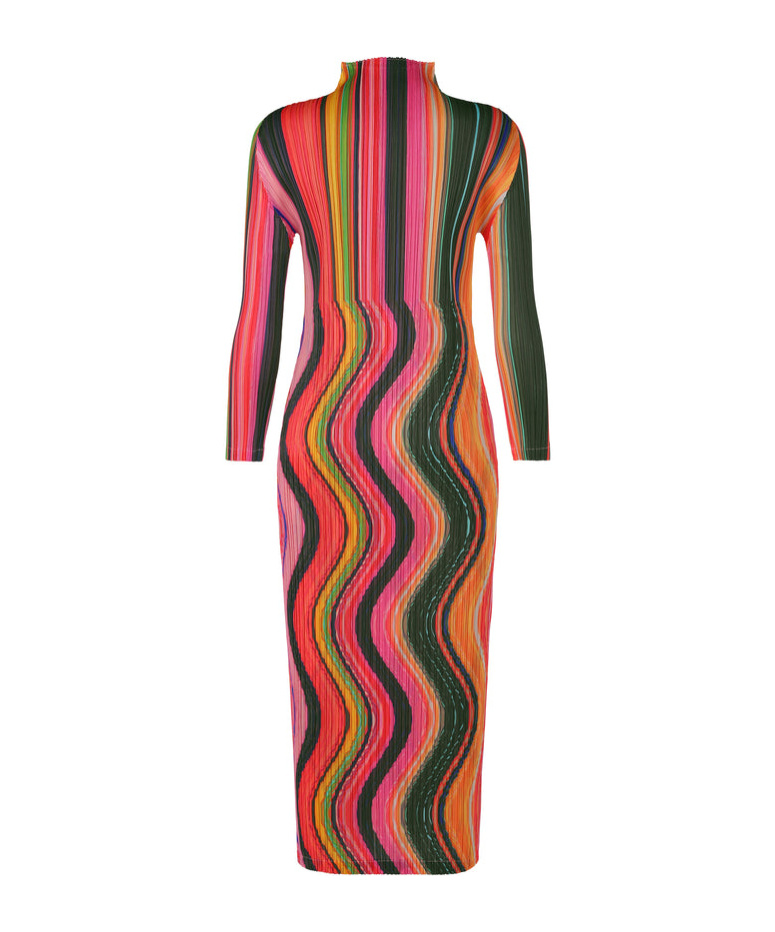 Issey Miyake Pleated Mid-length Dress In Red