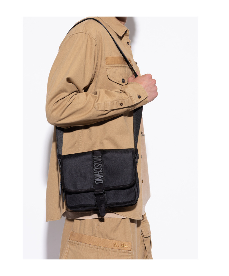 Moschino Flap Shoulder Bag In Black
