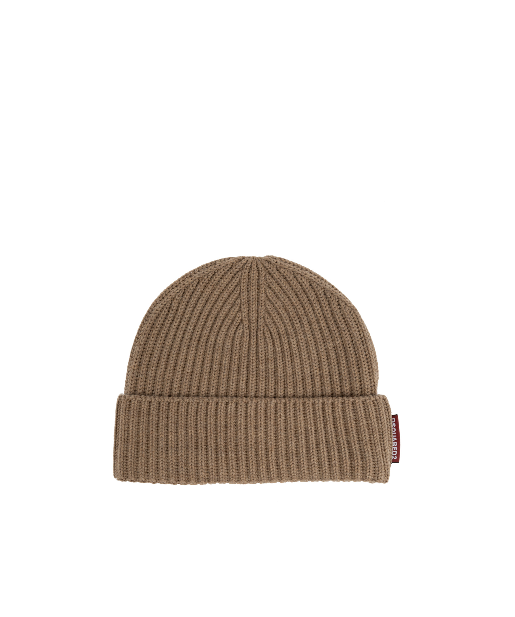 Dsquared2 Knitted Wool Beanie And Gloves Set In Brown