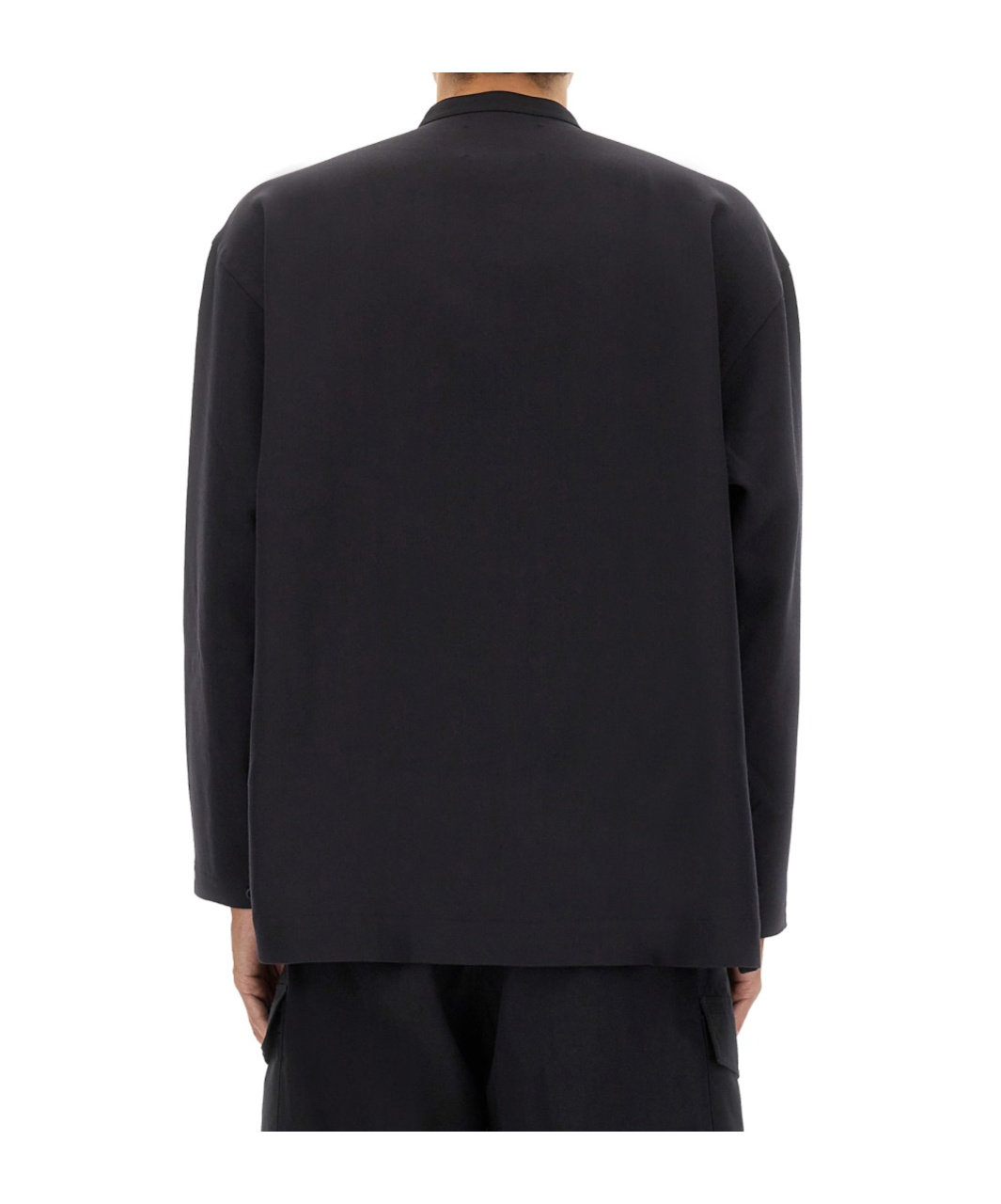 Studio Nicholson Shirt Mandarin Collar Chest Pocket In Black