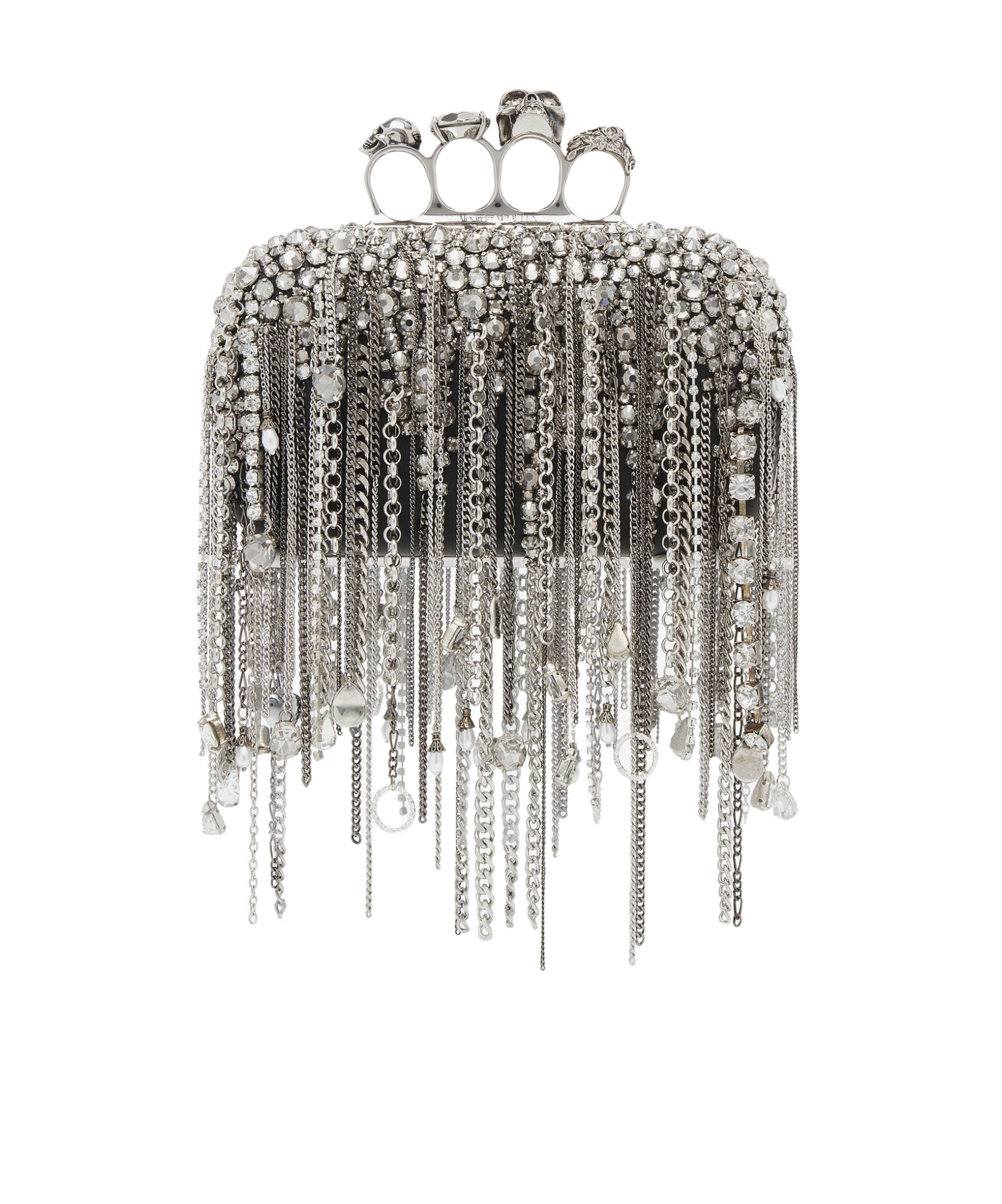 Alexander Mcqueen Knuckle Clutch With Hanging Chains