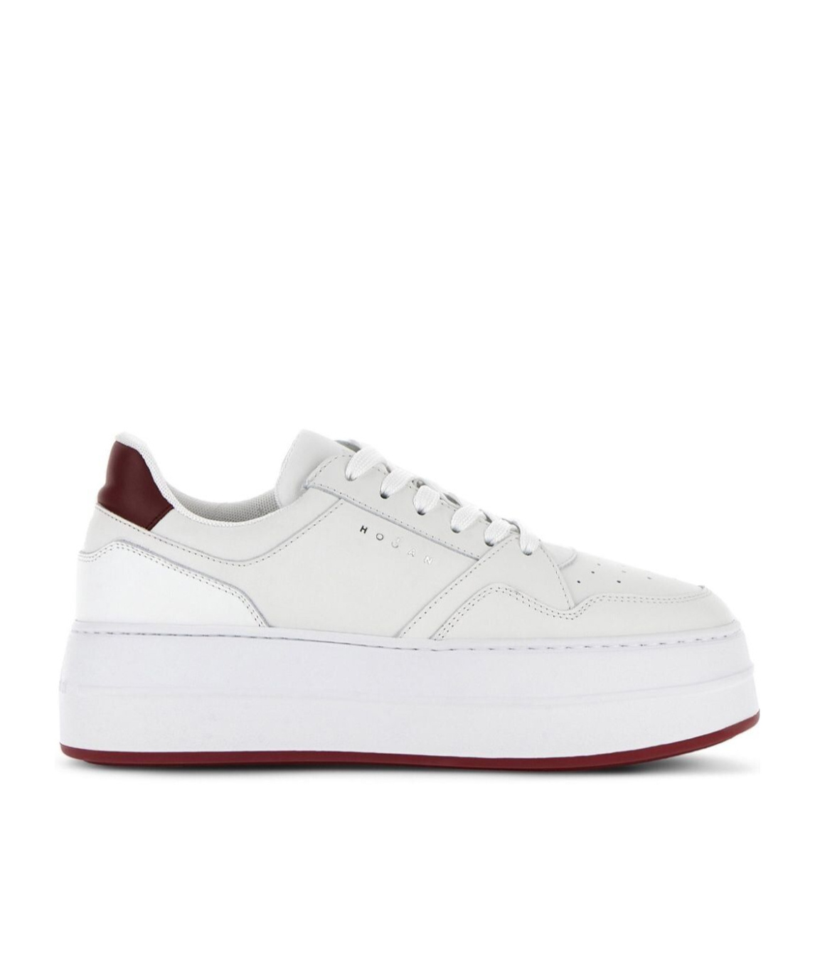 Hogan Skyscraper Platform Sneakers Featuring Perforated Detailing In White