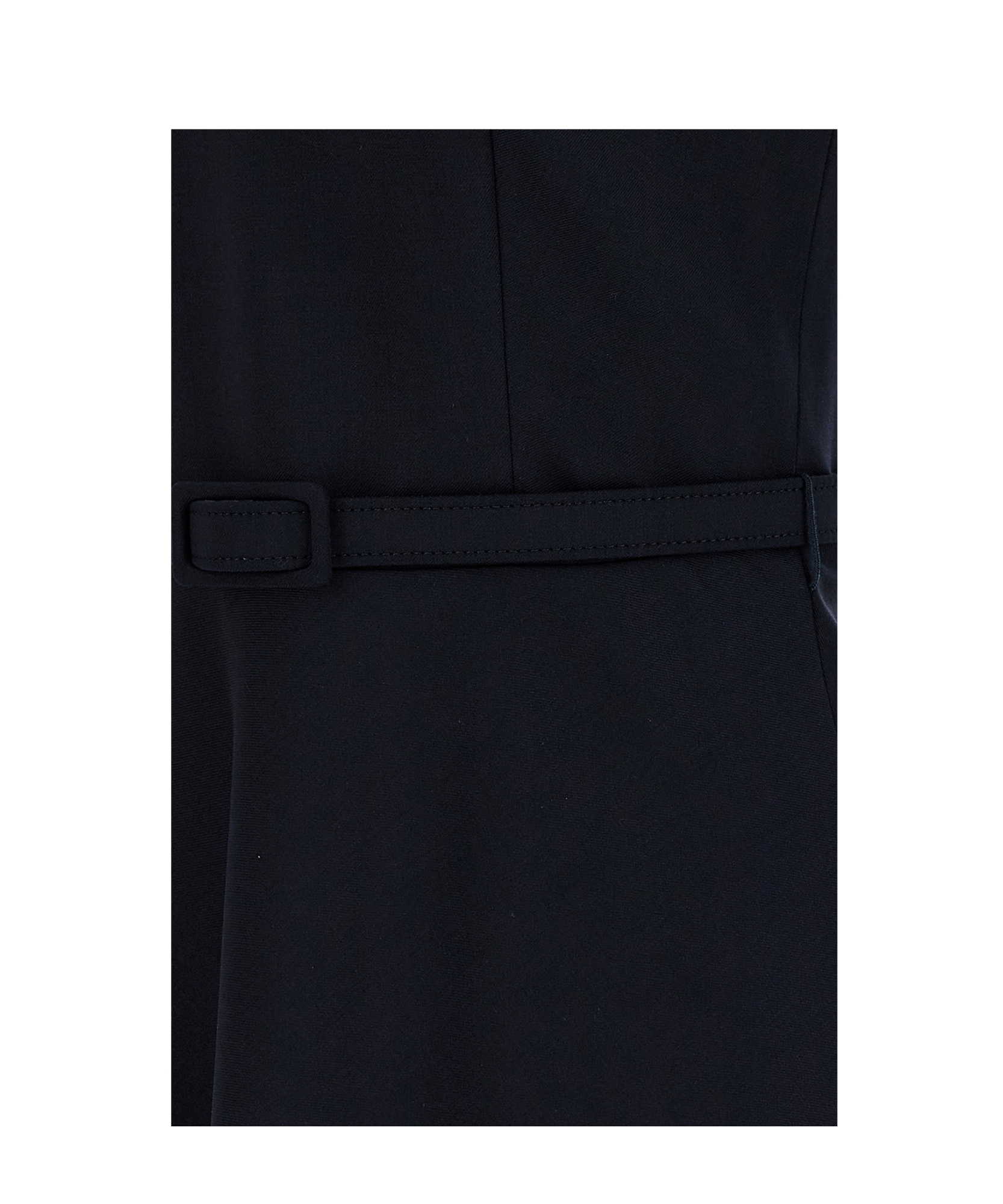 Alessandra Rich Light Wool Midi Dress With Belted Waist In Black