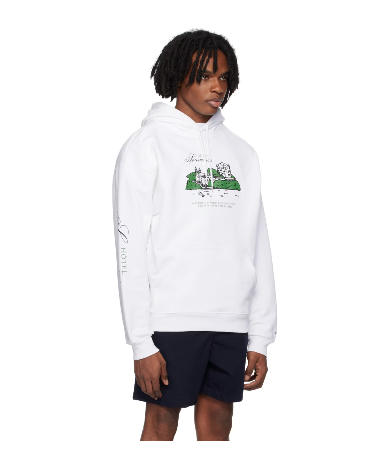 Apc A.p.c. Logo Embroidered Long-sleeved Hoodie In White