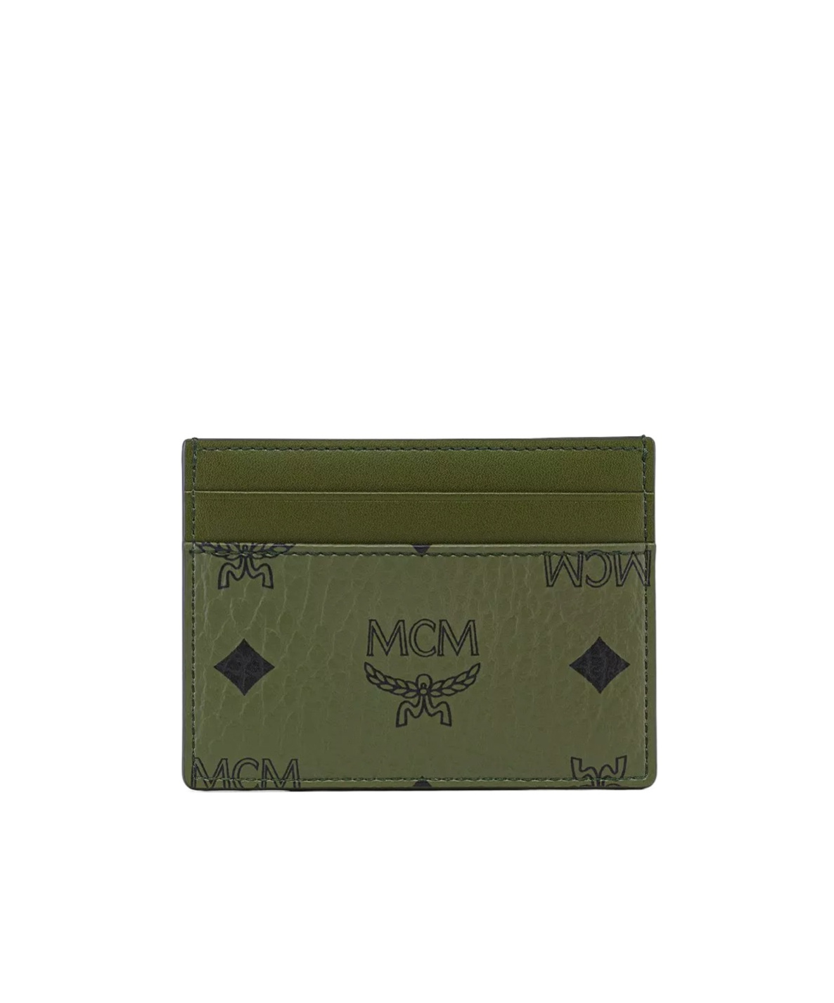 Mcm Visetos Monogram Canvas Cardholder In Brown