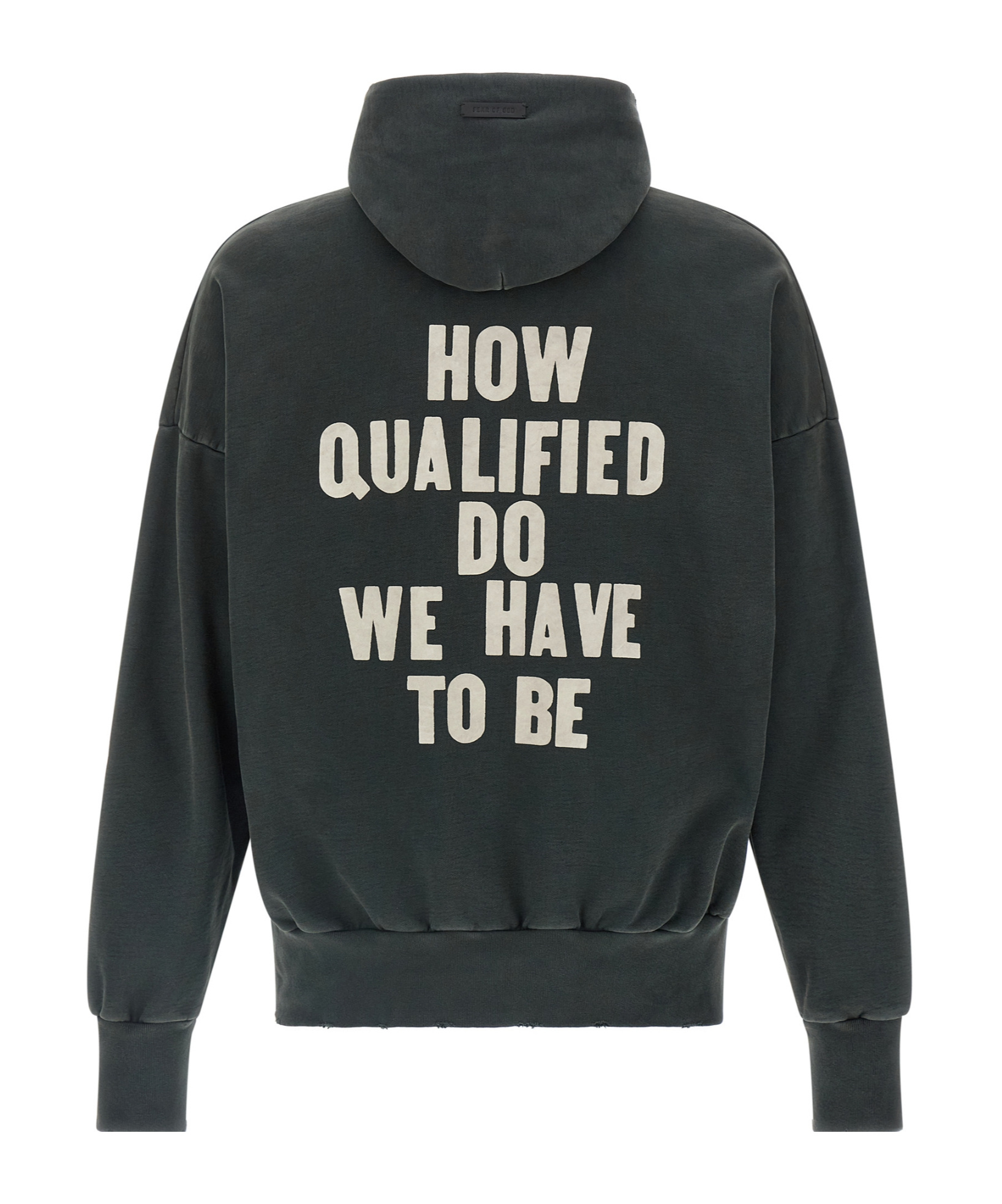 Fear Of God Qualified Printed Cotton-jersey Hoodie In Black