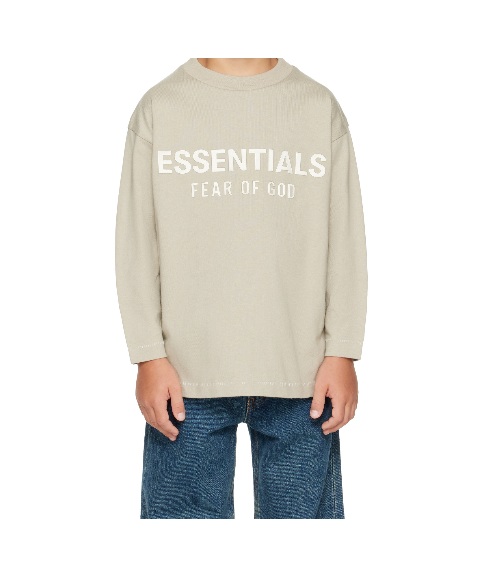 Essentials Logo-print Long-sleeved T-shirt In Neutral