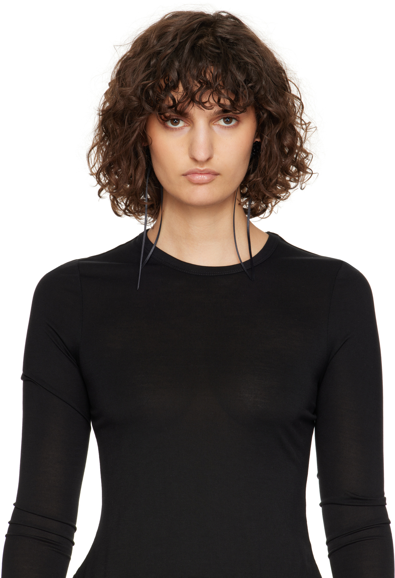 Simone Rocha Black Bow Ribbon Stud Earrings In Black