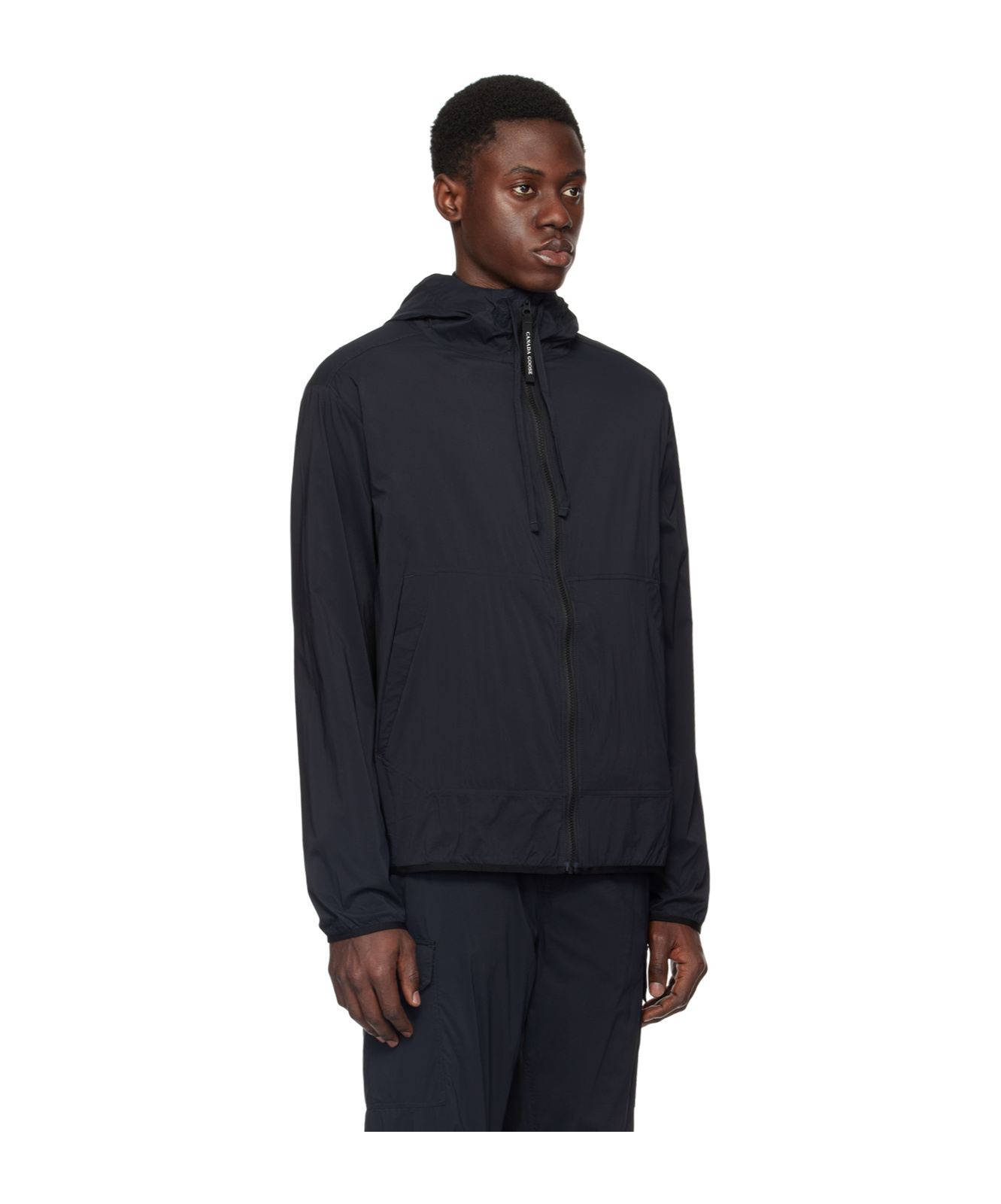 Shop Canada Goose Hooded Long-sleeved Casual Jacket In Black