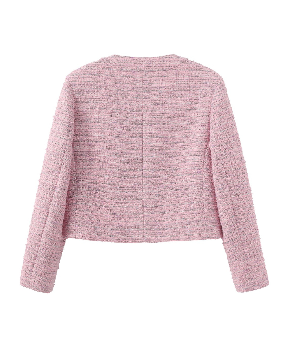 Marissa Chiara Crew Neck Casual Jacket In Pink